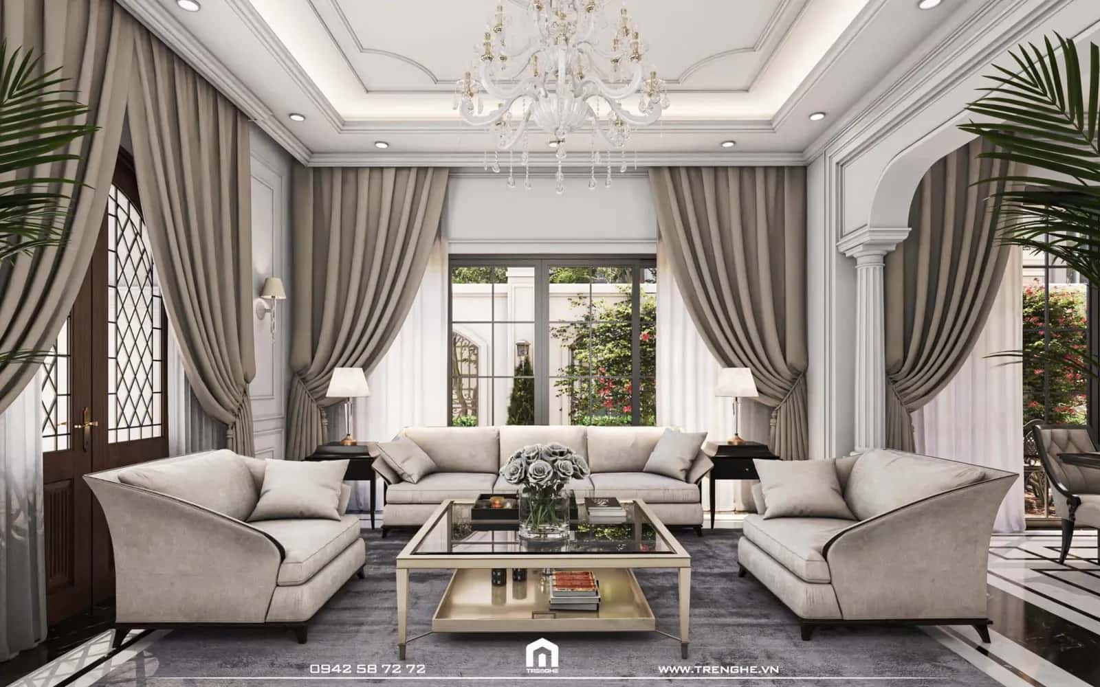 Biệt thự 3 tầng Tân Cổ Điển