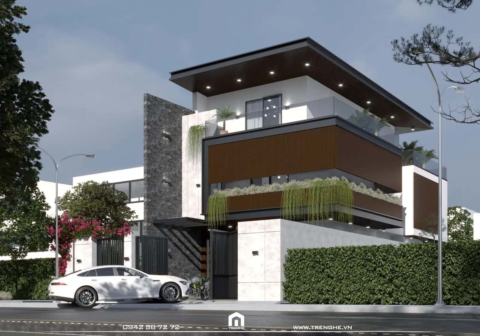H’ Villa | Biệt thự 3 tầng hiện đại toát lên sự mạnh mẽ và sắc nét