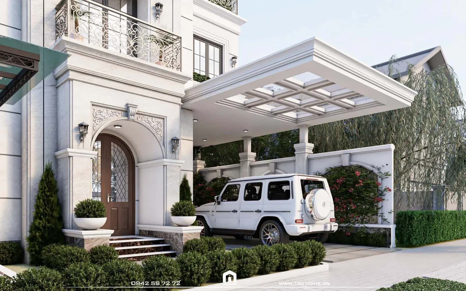 Ngoại thất phong cách Địa Trung Hải của căn biệt thự BA’ Villa