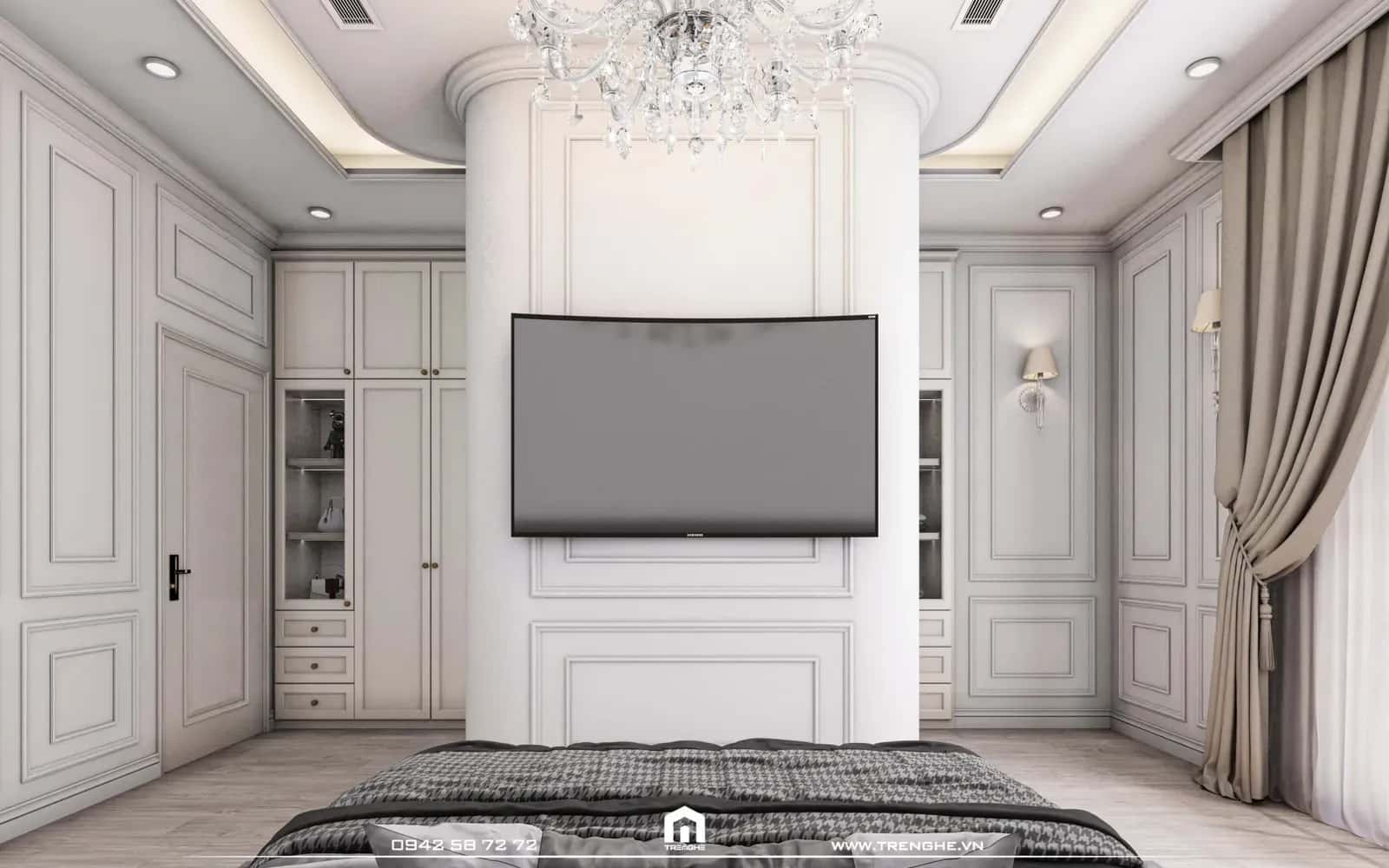 Nội thất sang trọng được Tre Nghệ lắp đặt cho phòng ngủ master căn BA’ Villa