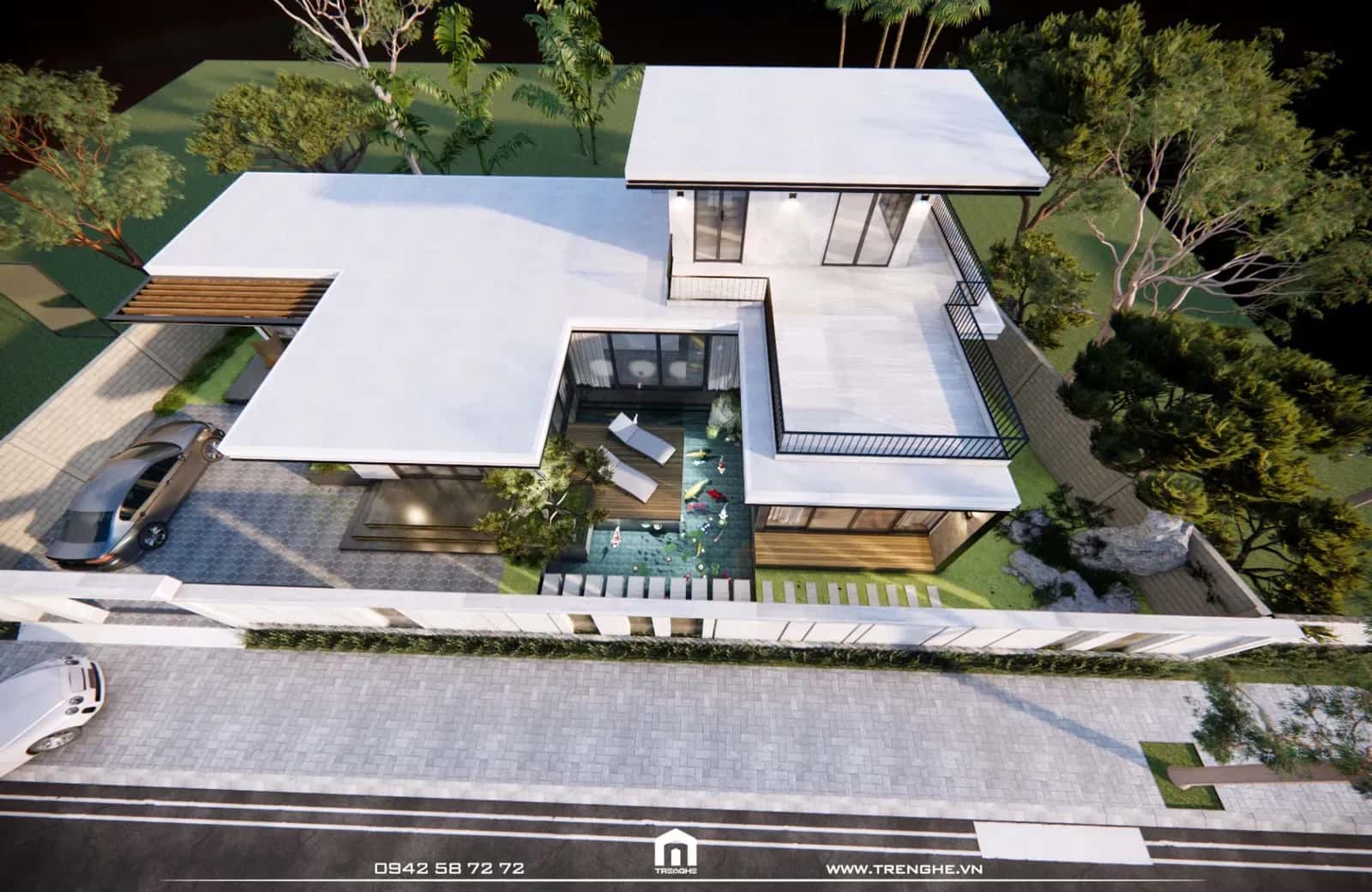 Tre Nghệ thiết kế biệt thự N’ Villa mái bằng