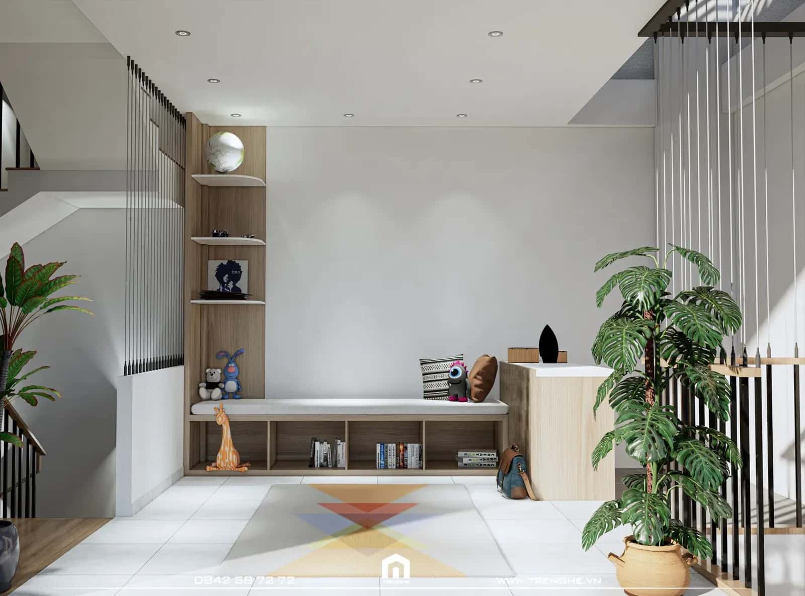 Khu đọc sách và thư giãn trên tầng 2 H’ House Vũng Tàu