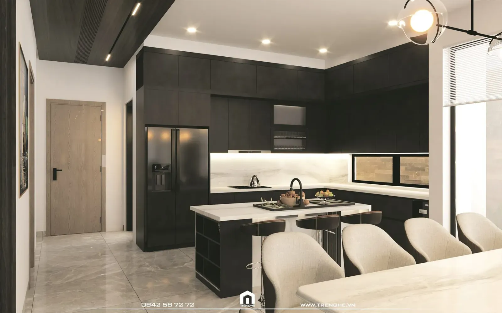 Tre Nghệ bố trí thêm đảo bếp mini tại biệt thự H’ Villa