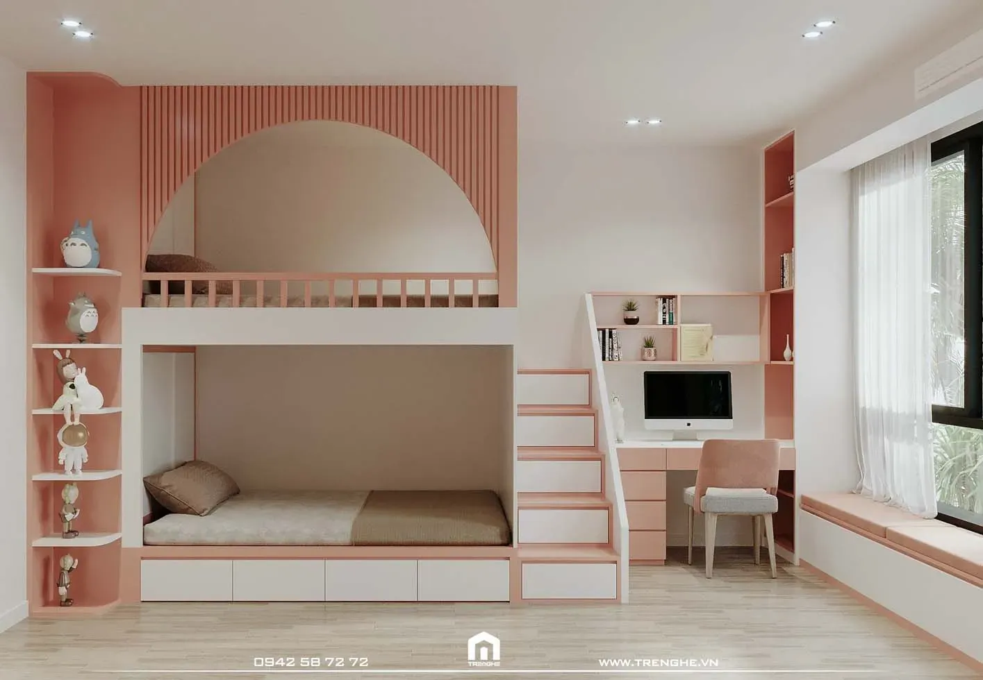 Phòng ngủ cho bé lắp giường 2 tầng tại L’ Villa