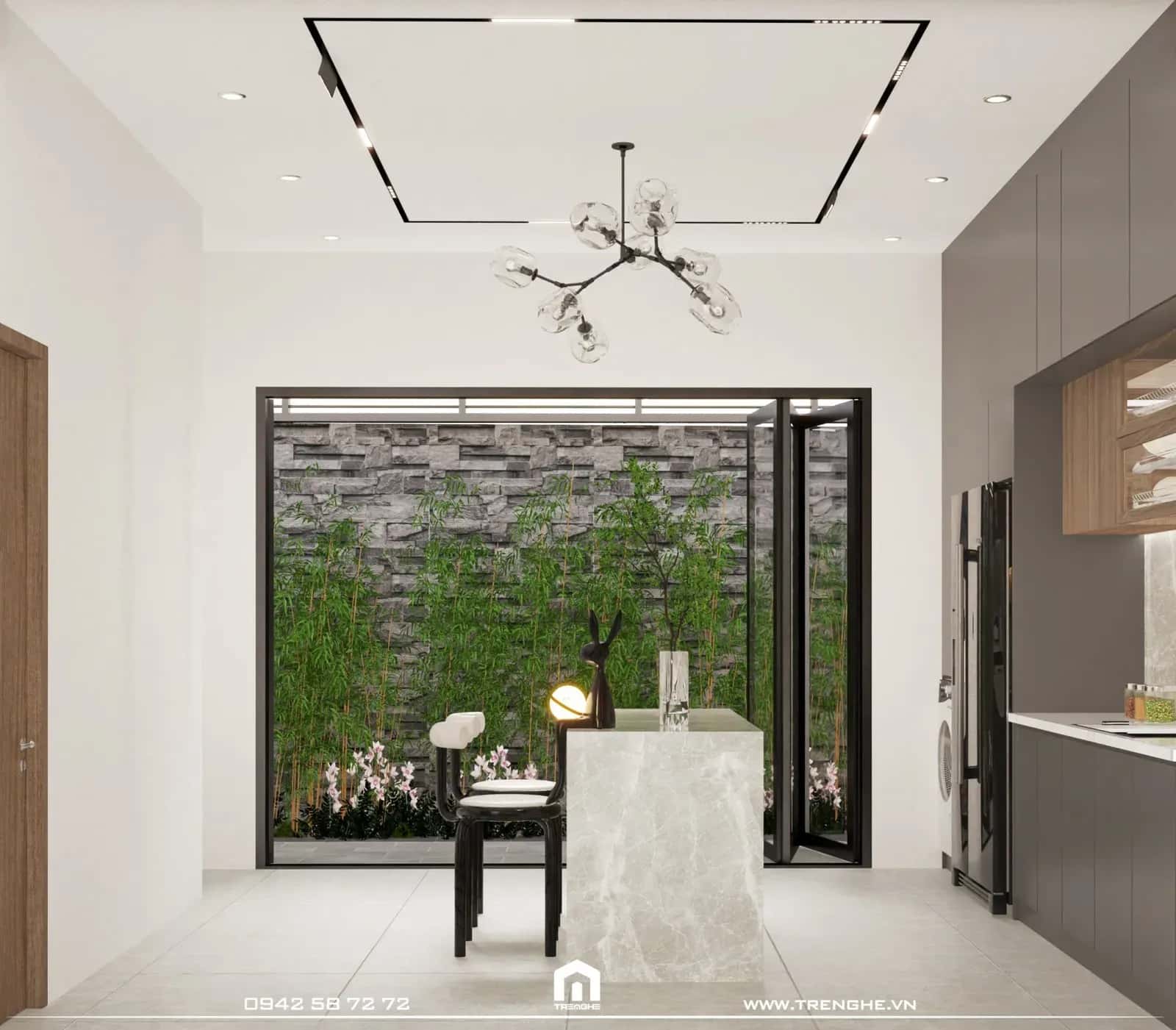 Đảo bếp mini tại L’ House