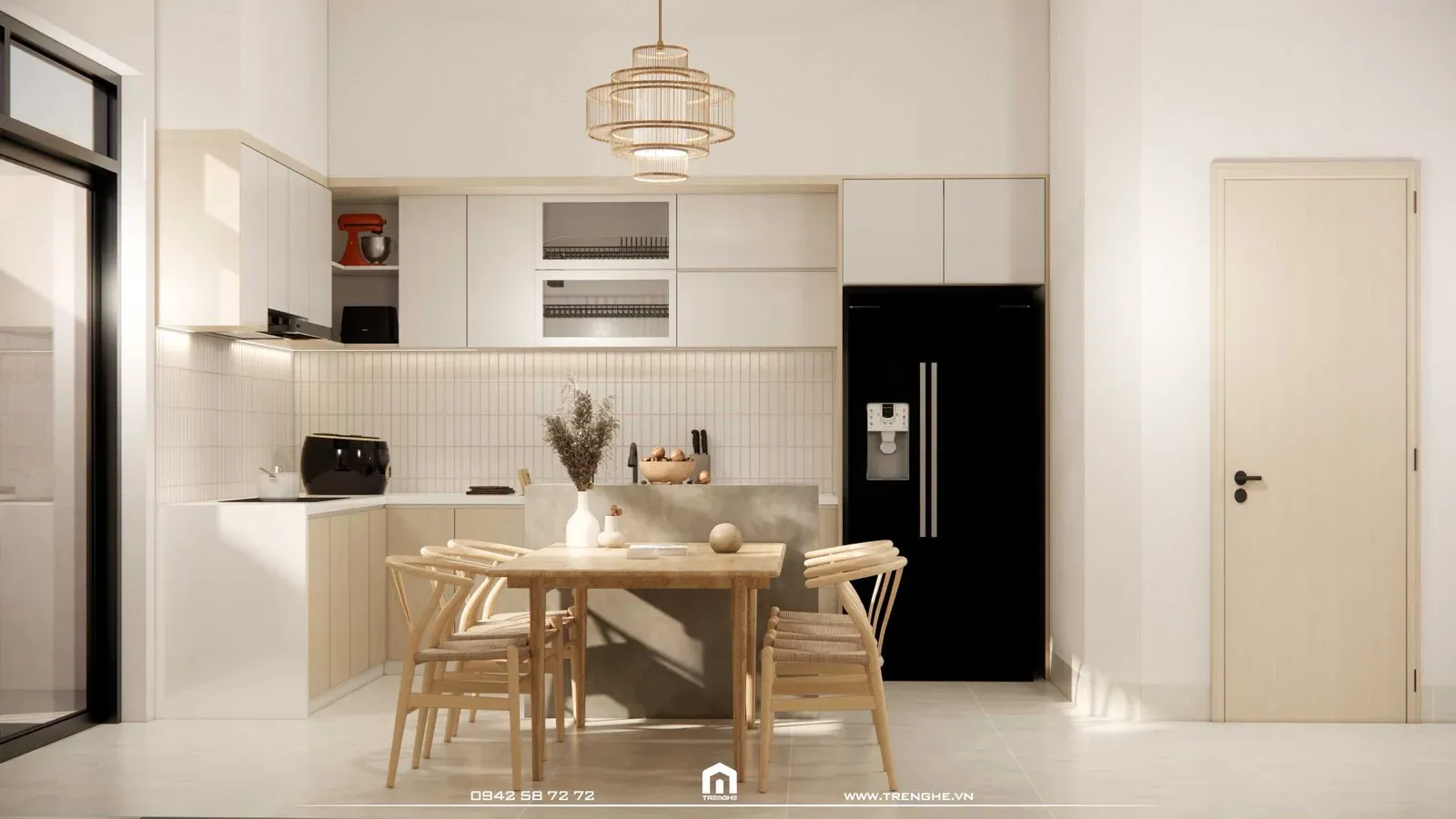 Gian bếp ấm cúng của nhà phố 3 tầng L’ House