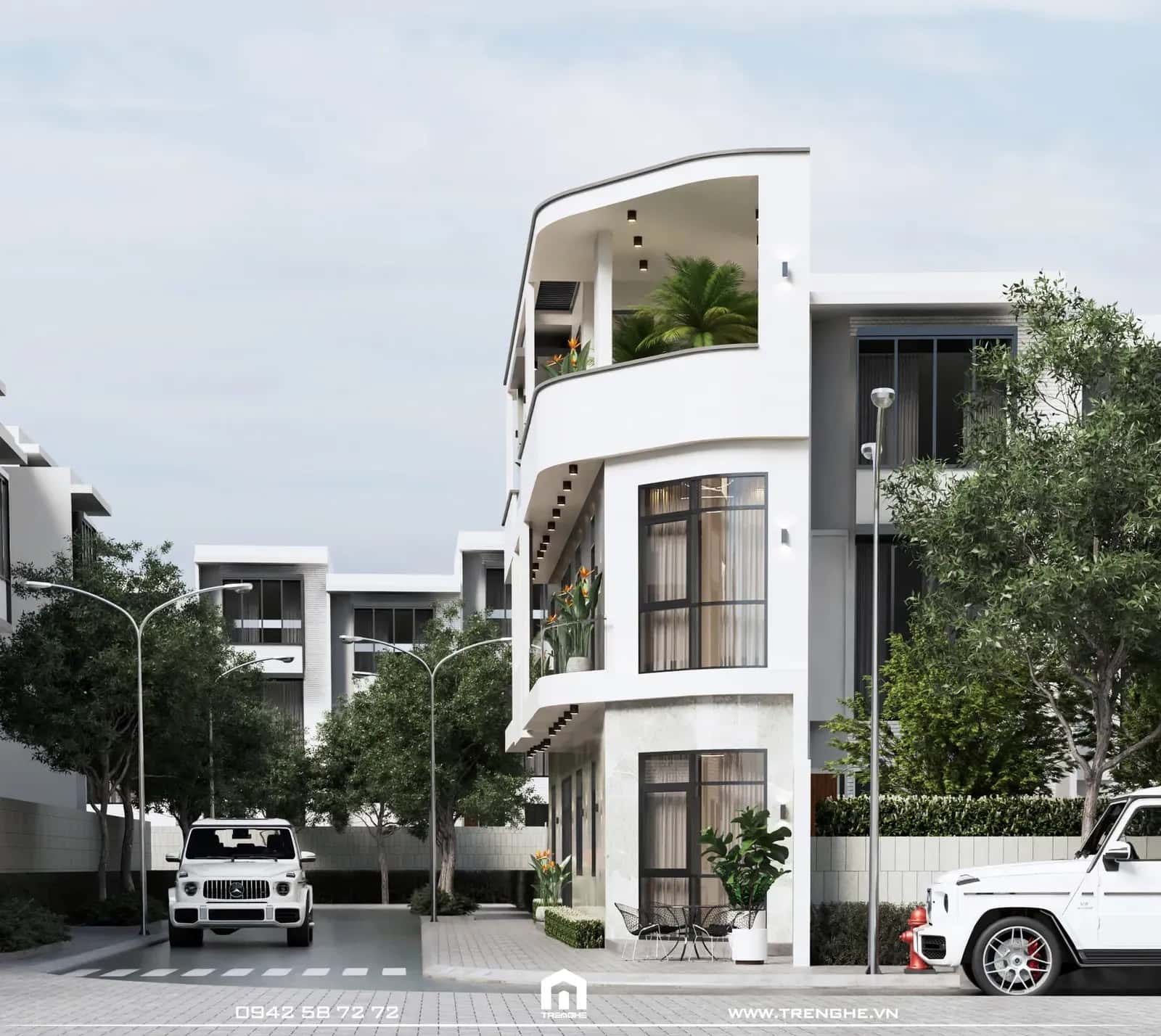 Nhà phố D’ House sở hữu 2 mặt tiền đường với hệ thống ngoại thất bền vững
