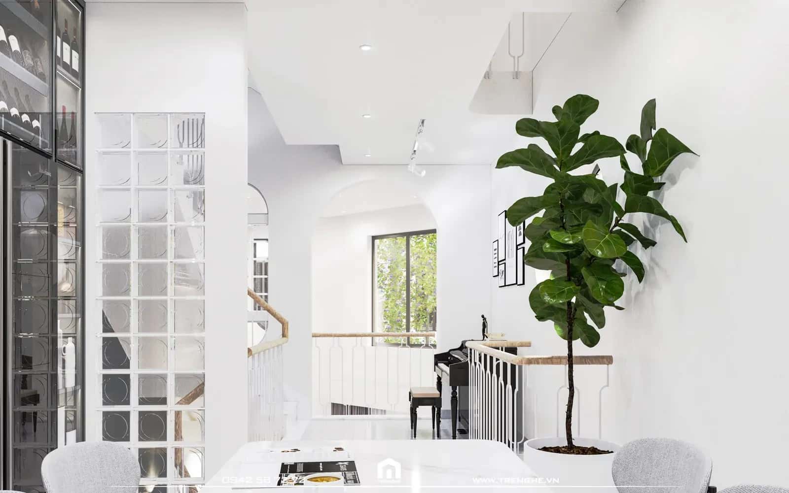 Tầm nhìn khu bàn ăn hướng thẳng ra cửa sổ khoáng đạt