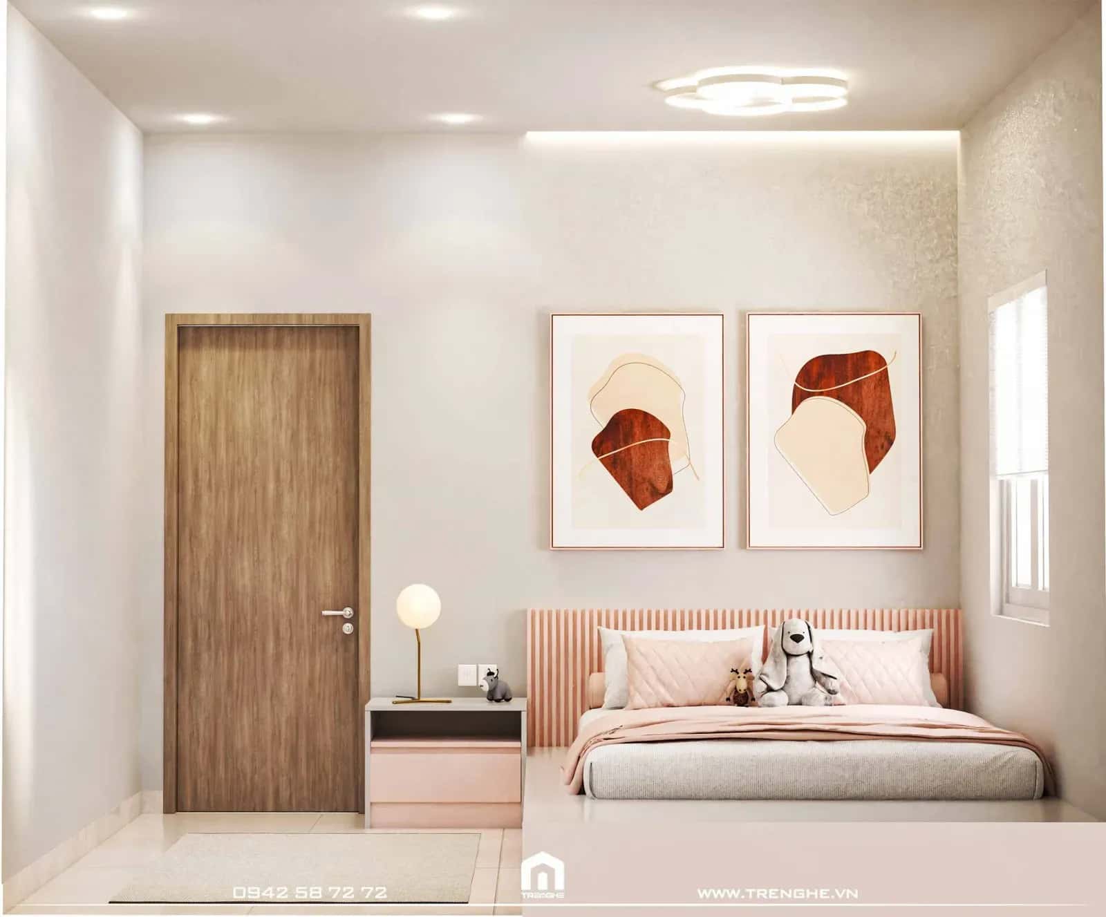 Phòng ngủ cho bé gái tại nhà phố T’ House