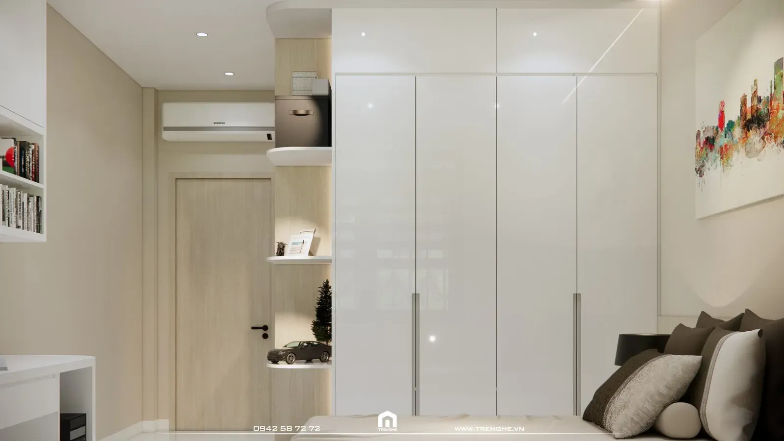 Tre Nghệ lắp đặt hệ thống đèn led âm trần và hắt tường để tạo chiều sâu cho không gian
