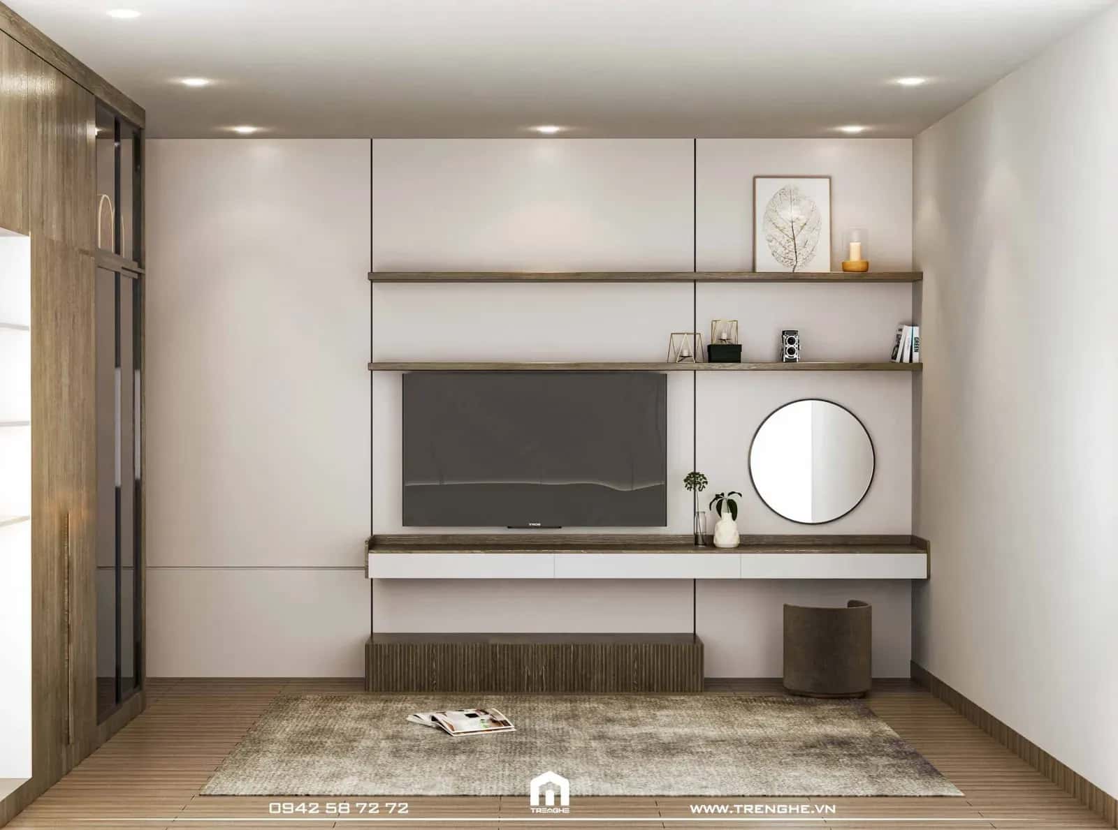 Phòng ngủ bố trí trang thiết bị tiện nghi