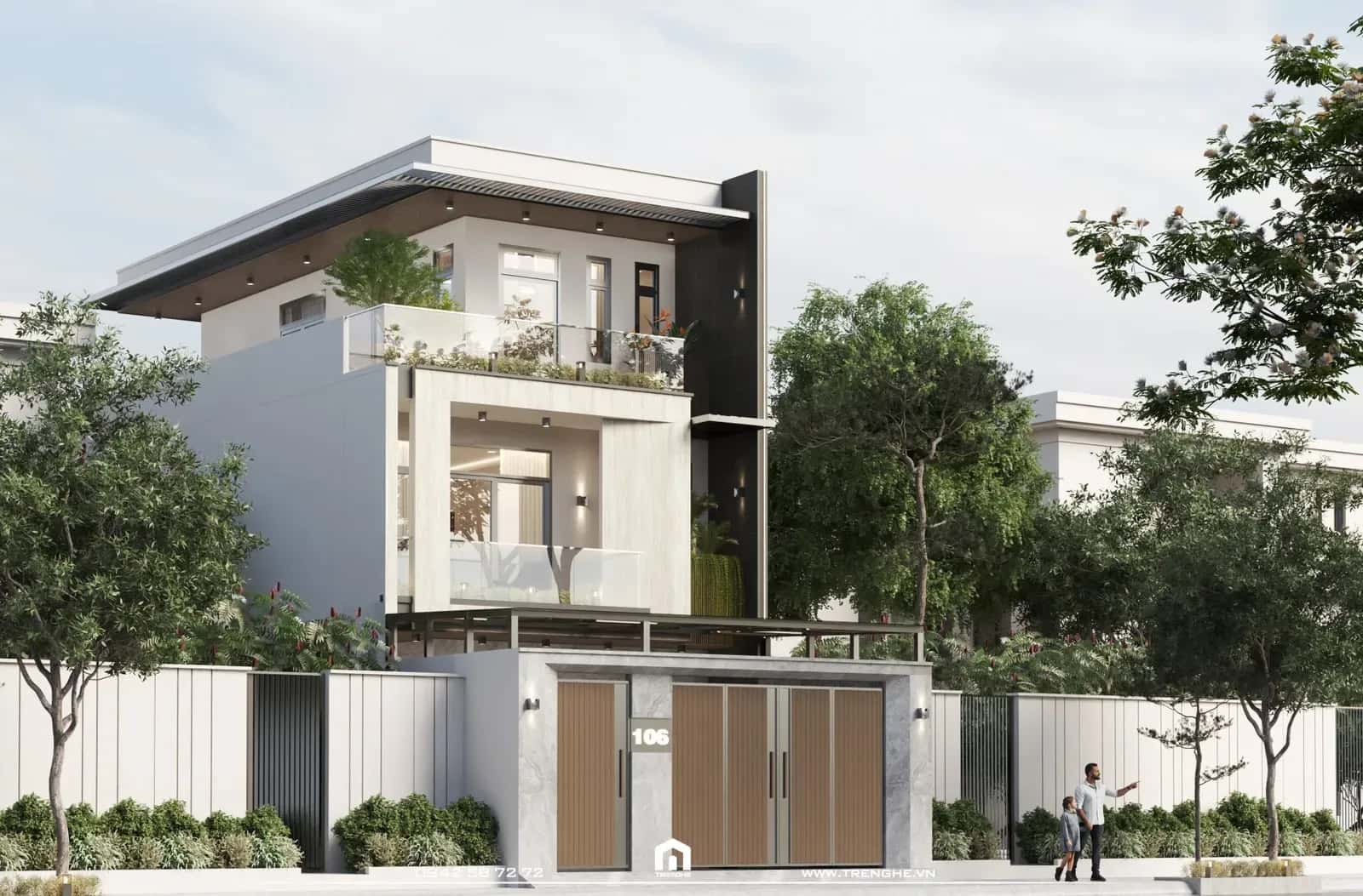 Nhà phố B’ House được thiết kế theo phong cách hiện đại, tối giản, chú trọng công năng và sự kết nối giữa các thành viên