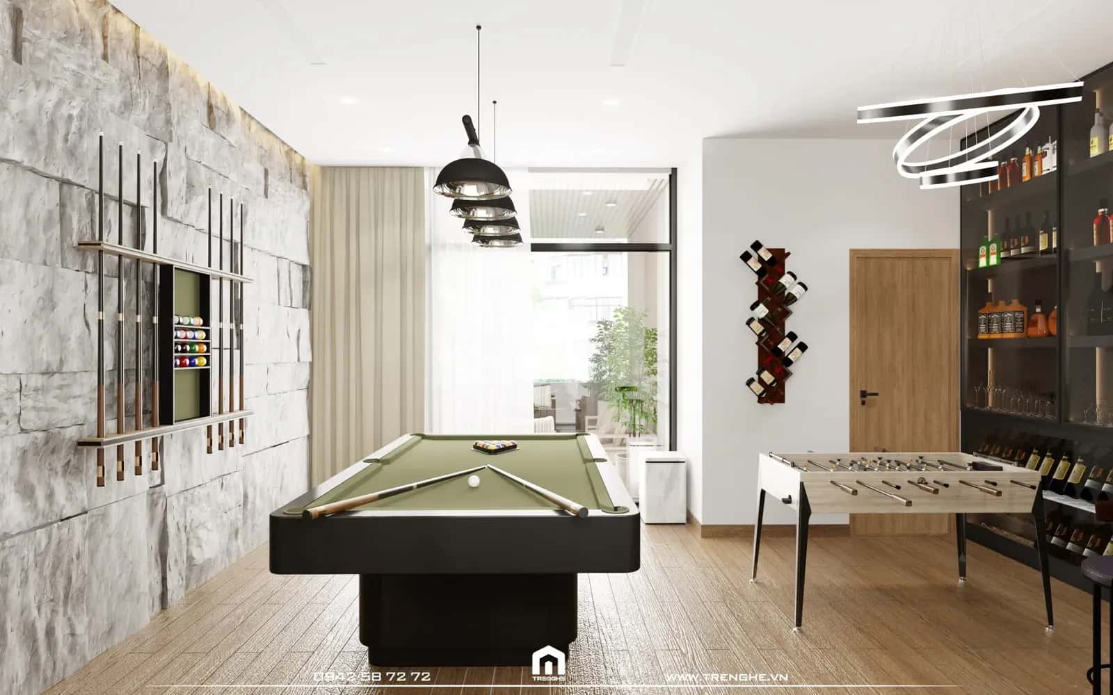 Tre Nghệ bố trí bàn bi lắc giải trí tại V’ House