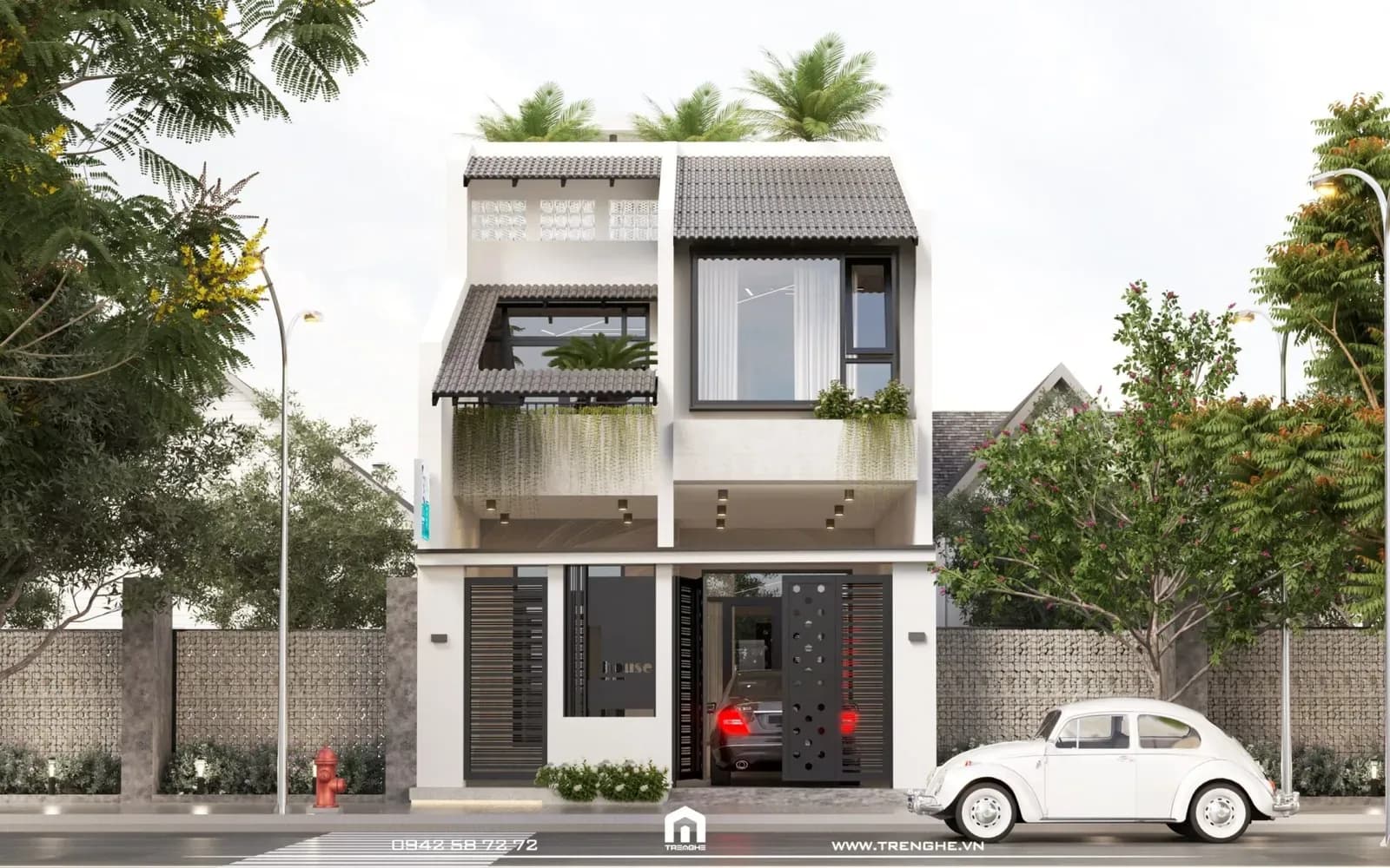 Nhà phố 2 tầng hiện đại và hoài cổ