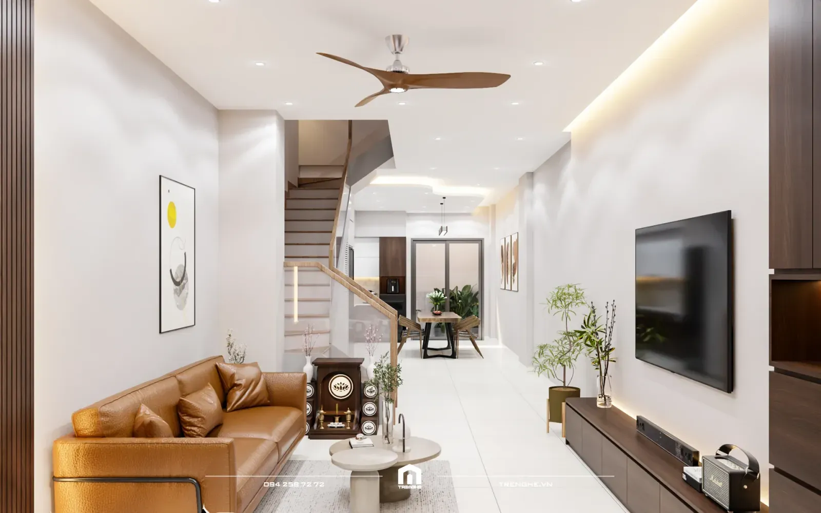 Nhà phố TH’ House – Mở rộng không gian, kết nối tâm hồn – phòng khách, ảnh 3
