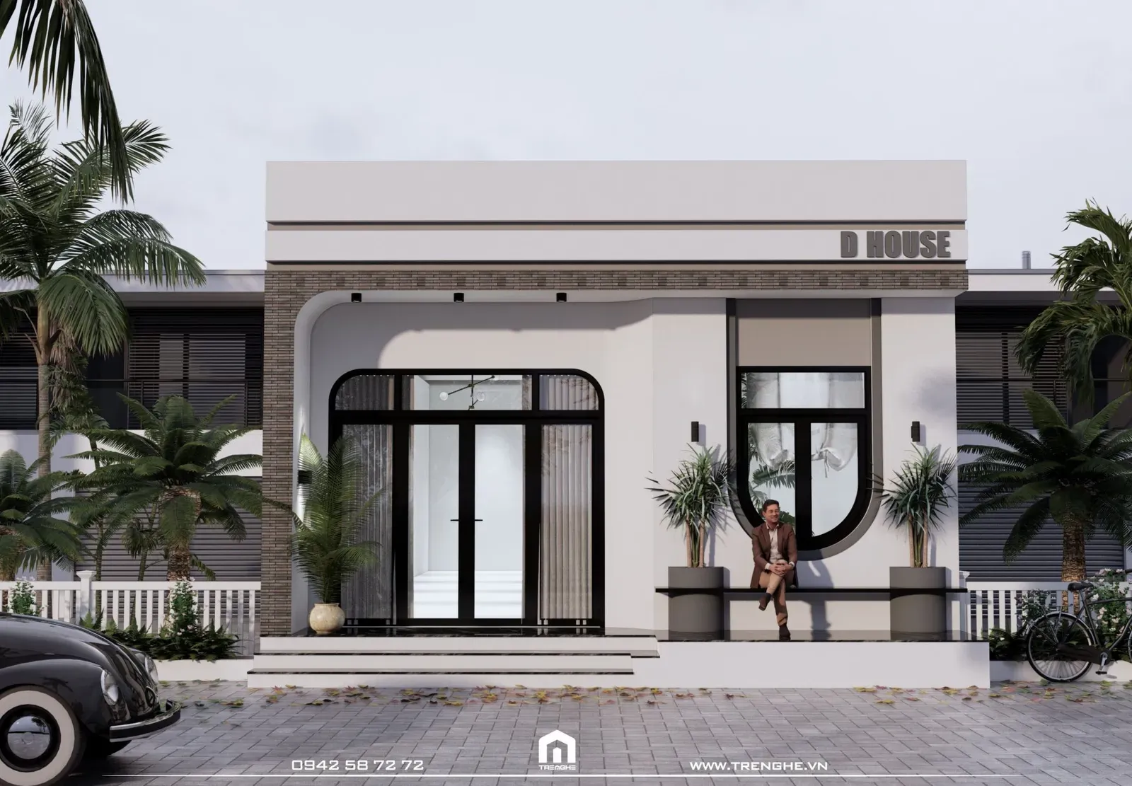 Nhà vườn mái bằng phong cách hiện đại