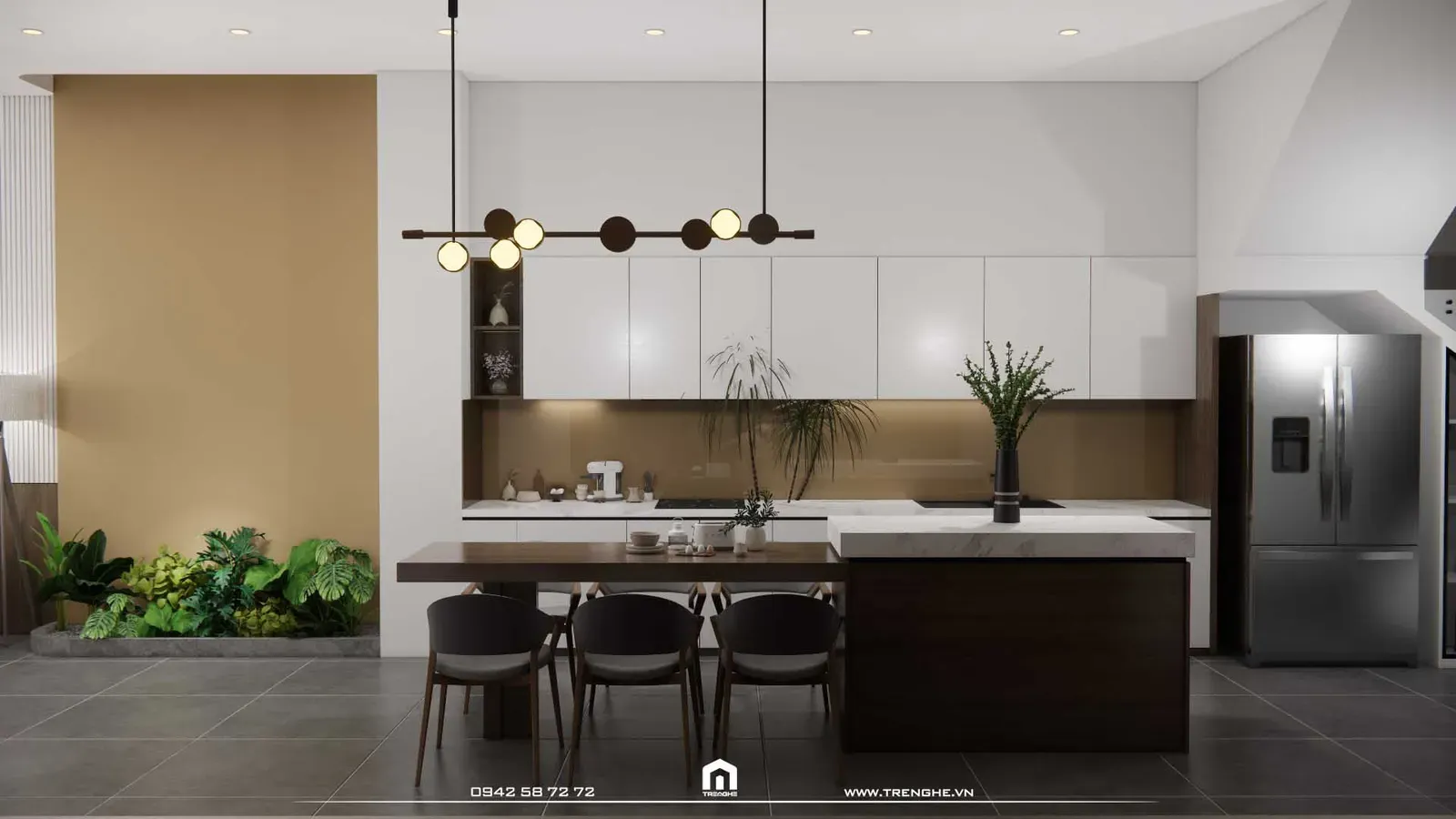 Gian bếp ấm cúng tại nhà phố Q’ House