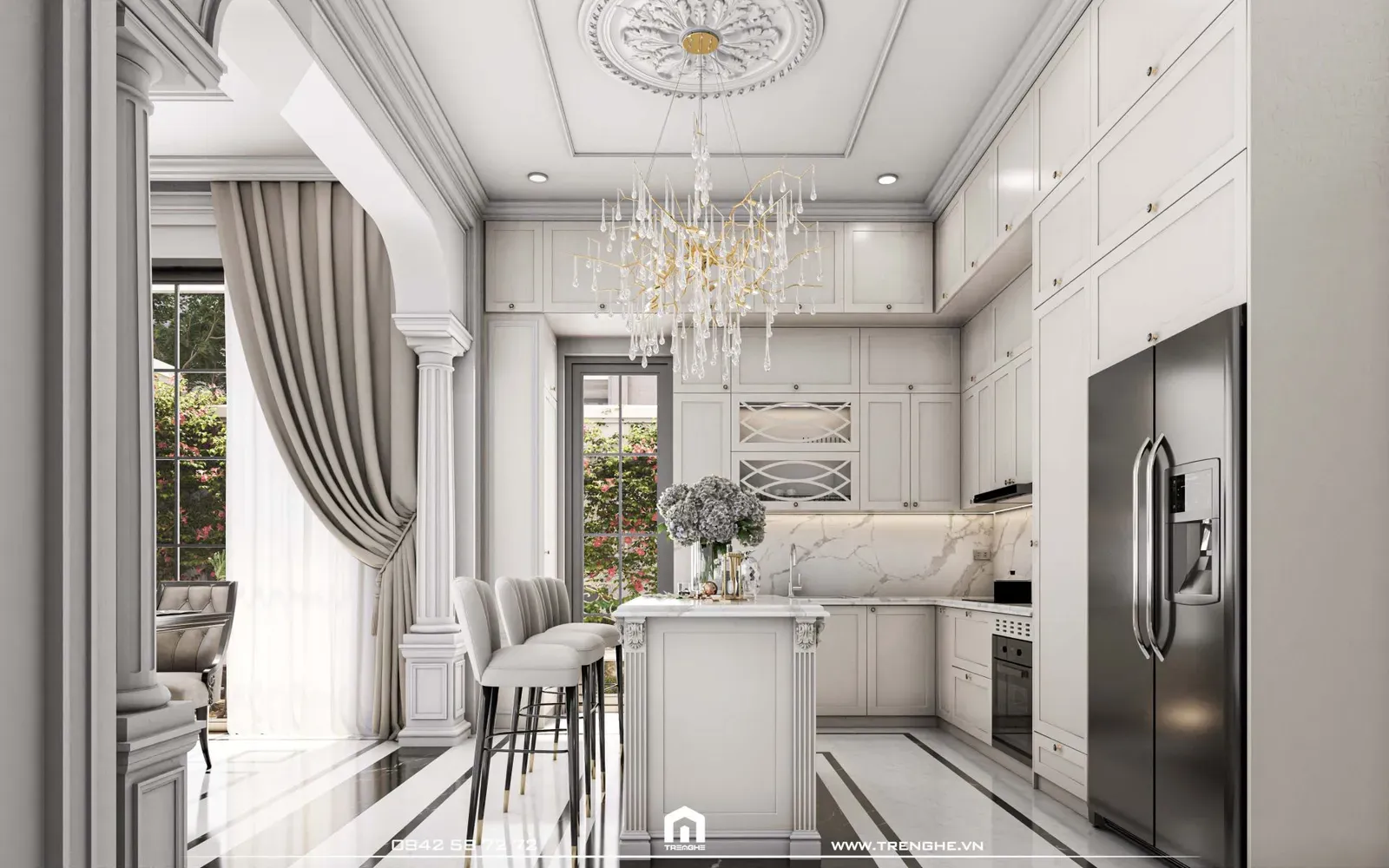 Tre Nghệ bố trí đảo bếp cho căn BA‘ Villa để mở rộng diện tích sử dụng