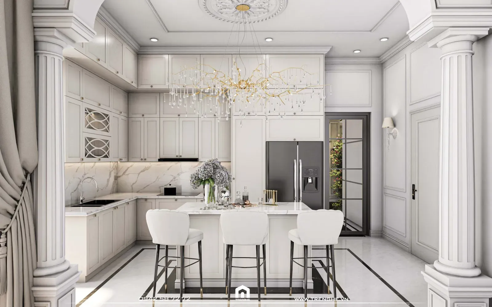 Gian bếp siêu sang bên trong căn biệt thự BA‘ Villa