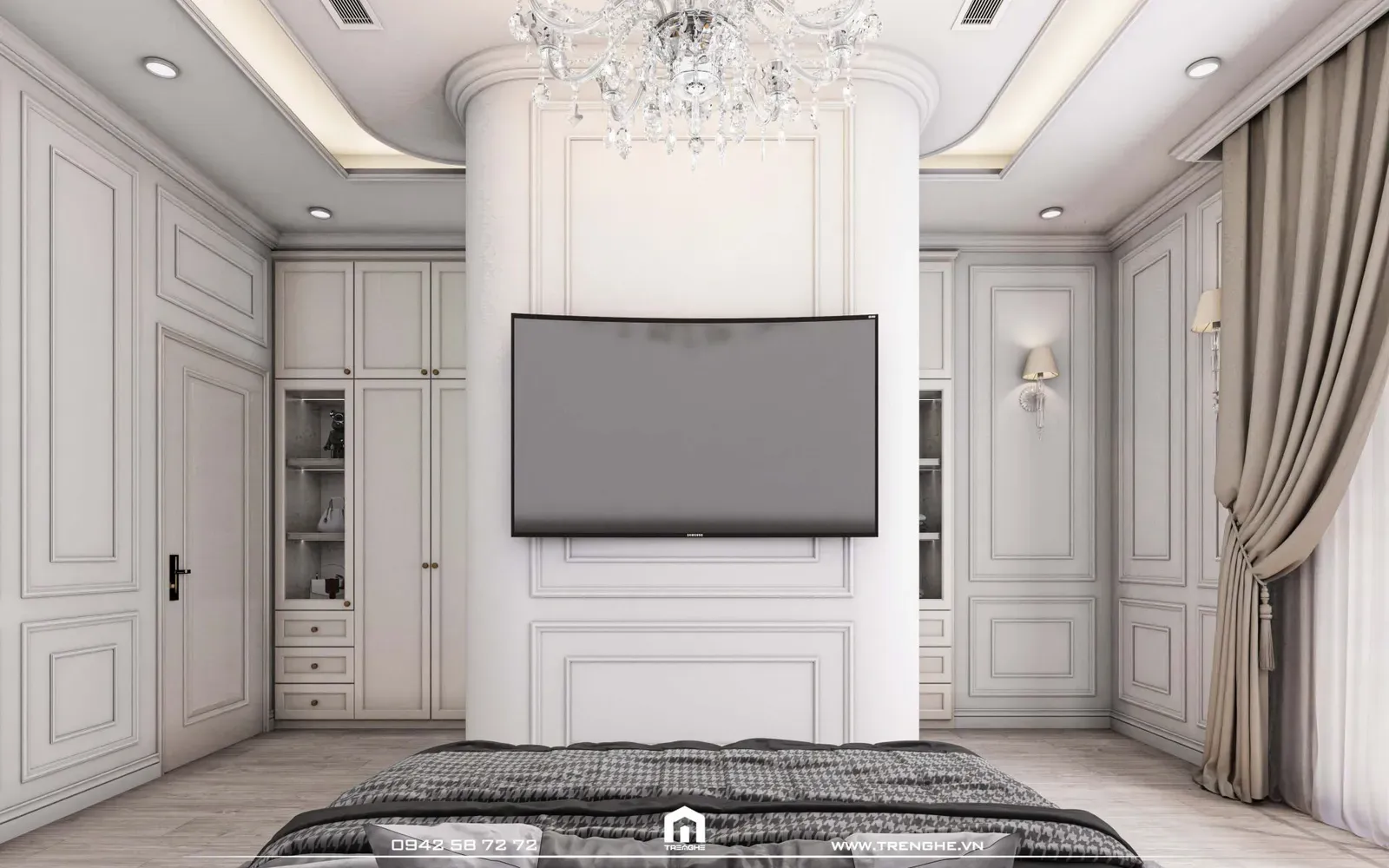 Nội thất sang trọng được Tre Nghệ lắp đặt cho phòng ngủ master căn BA’ Villa