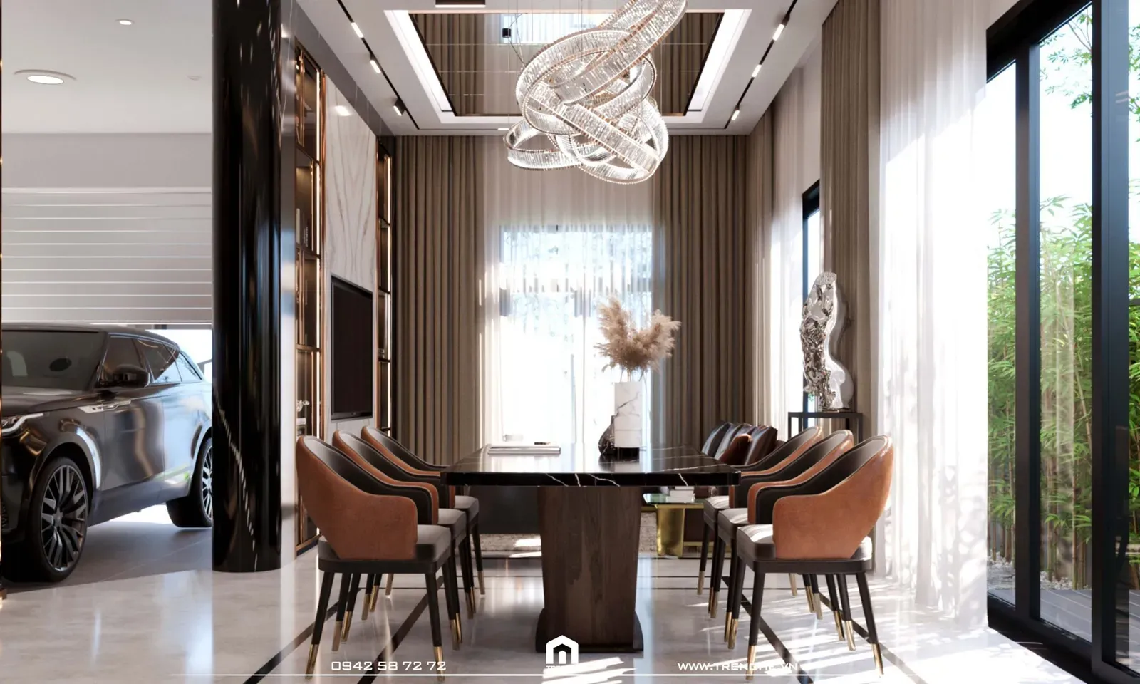 Khu vực bàn ăn tại biệt thự L’ Villa