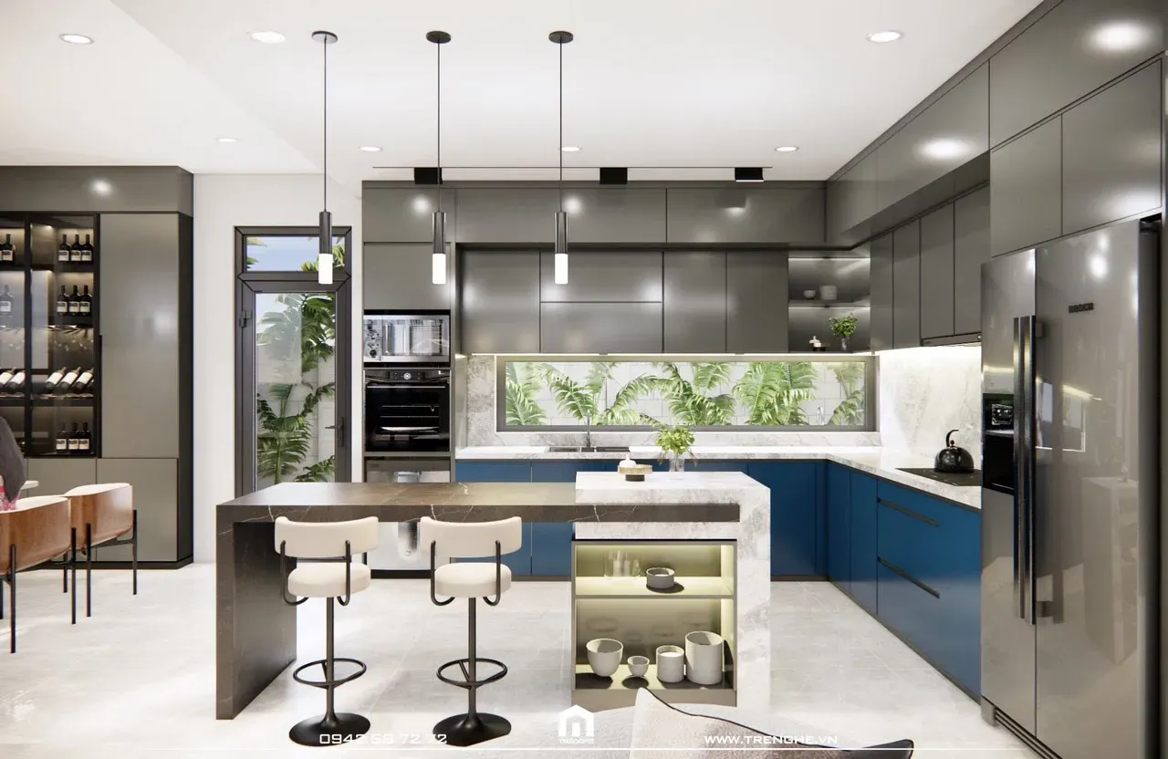 Nội thất gian bếp tại biệt thự N’ Villa