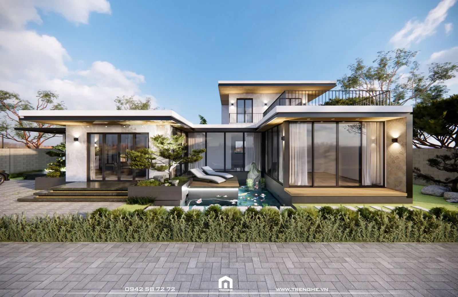 Kiến trúc mặt tiền biệt thự N’ Villa mang đậm dấu ấn hiện đại