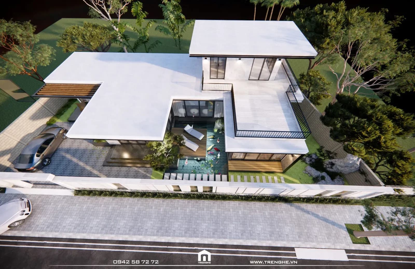 Tre Nghệ thiết kế biệt thự N’ Villa mái bằng