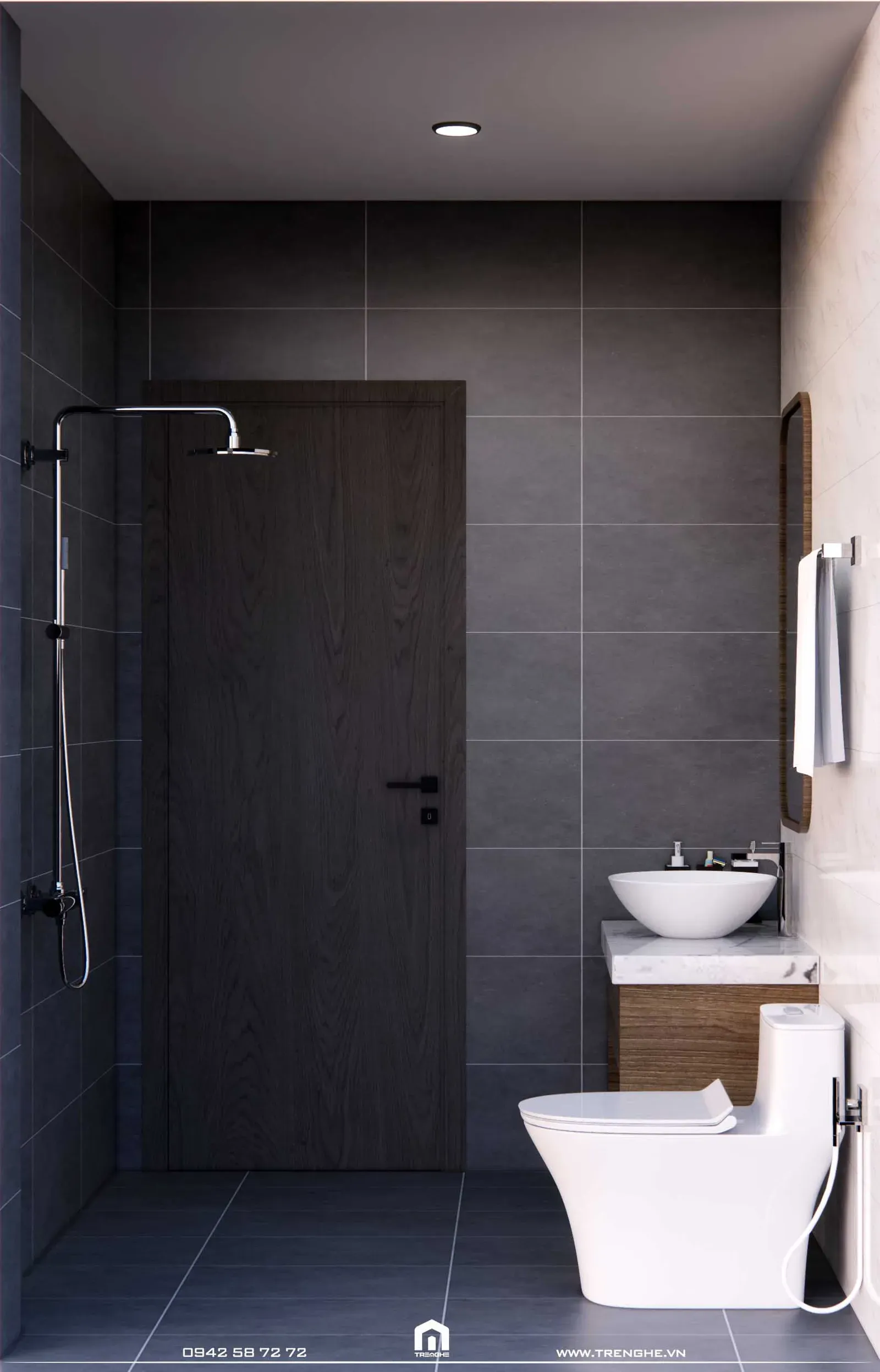 Phòng tắm D’ House lắp đặt sen cây đa chế độ nước mang đến cảm giác thư giãn cho gia chủ