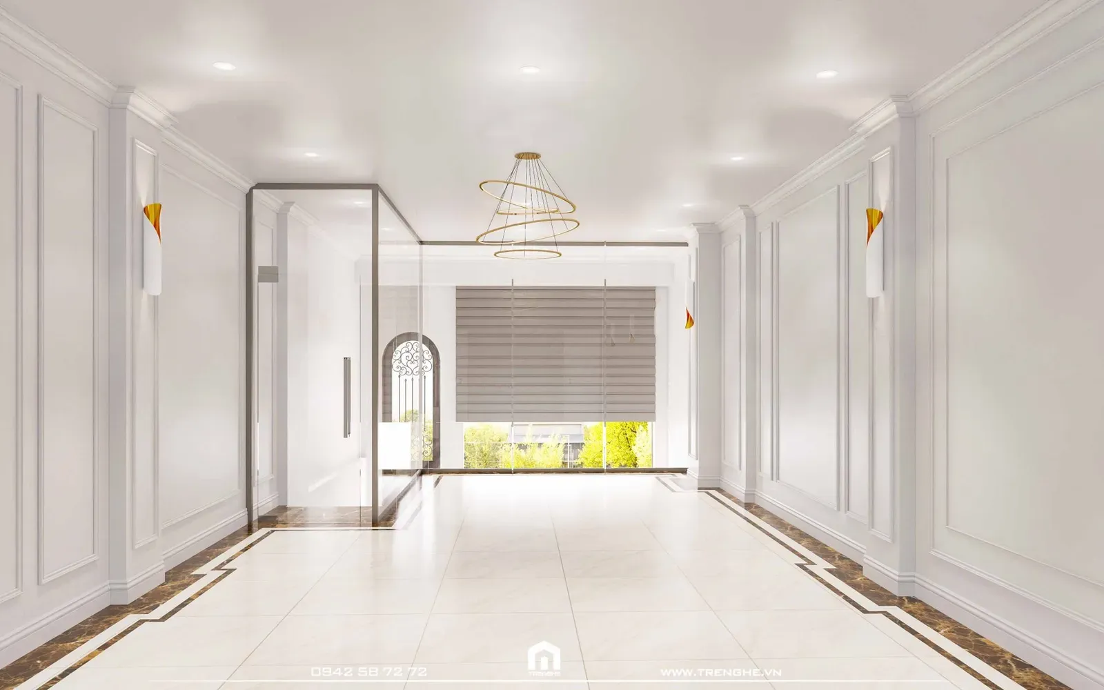 Phía trước sảnh tại tầng 1 H’ House rộng thoáng cho mục đích kinh doanh