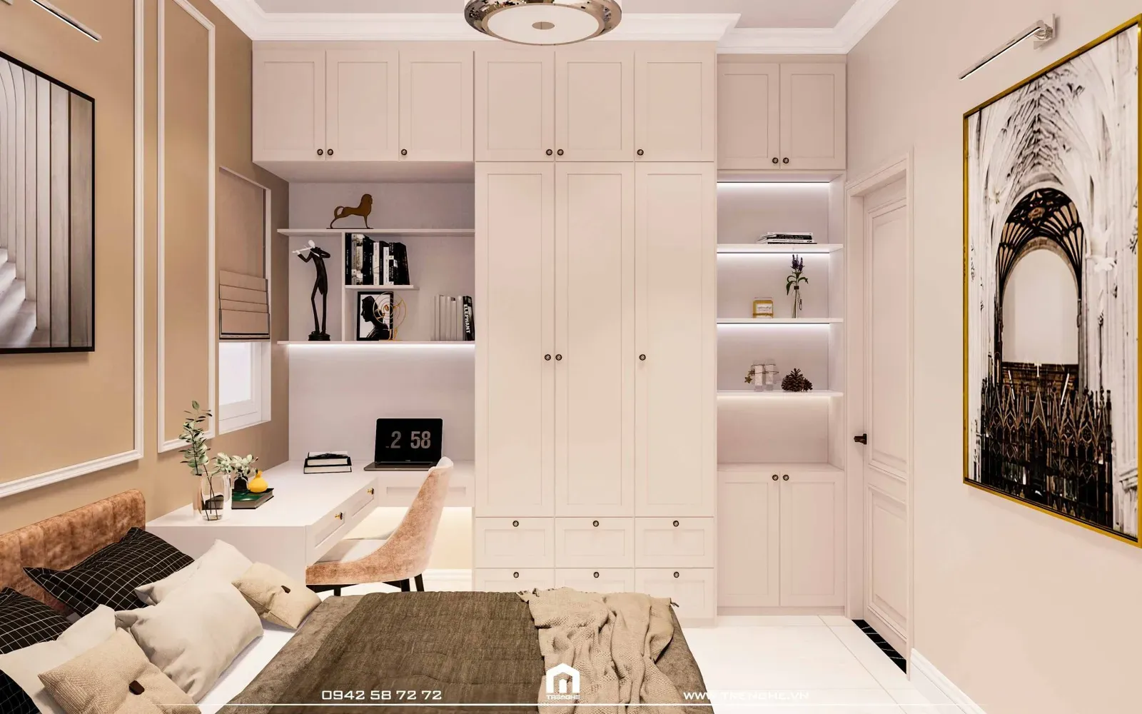 Thiết kế phòng ngủ thường đầy đủ tiện nghi tại H’ House