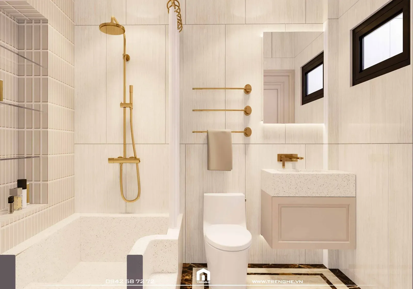 Phòng tắm H’ House tiện nghi và gọn gàng