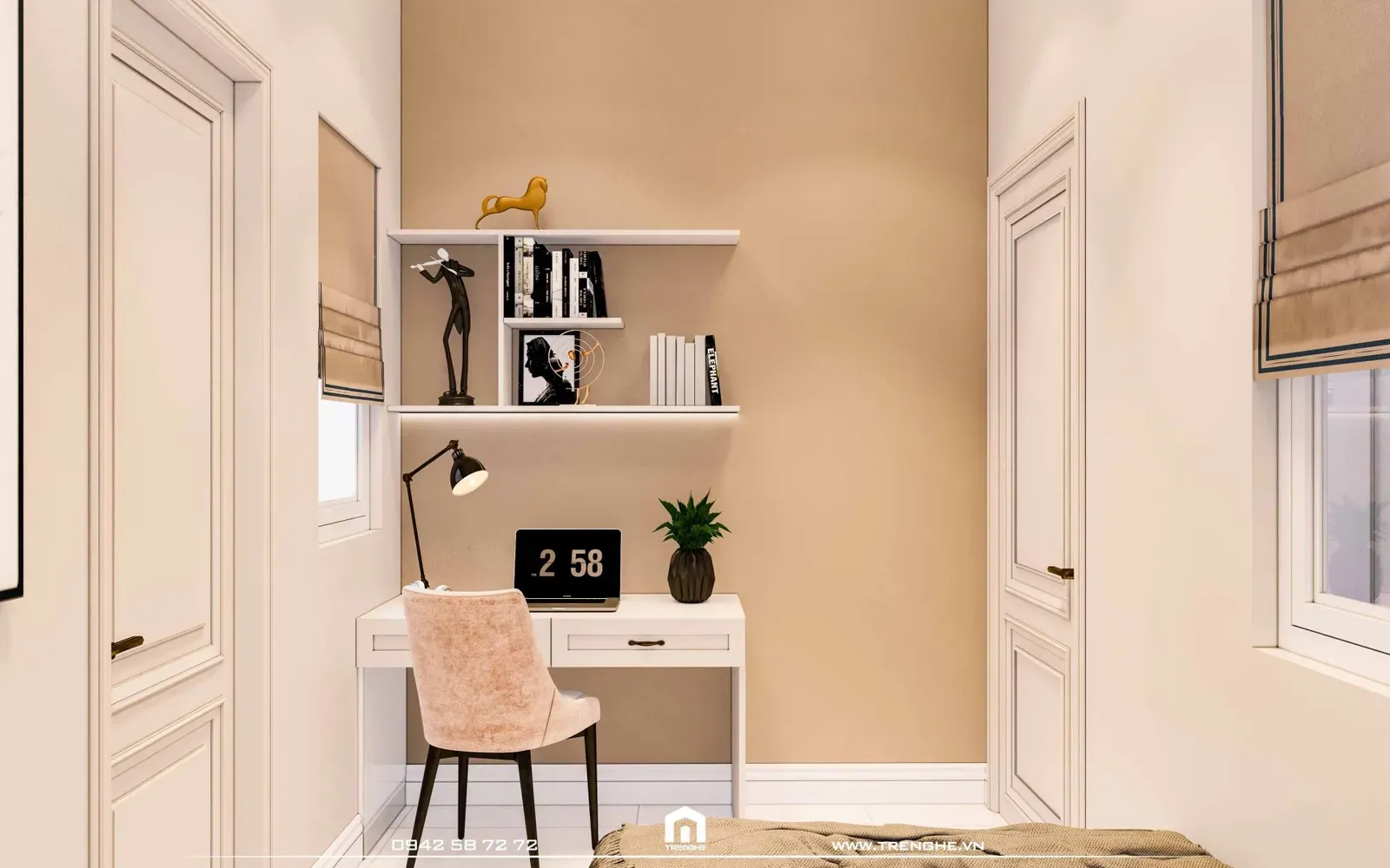 Nội thất cơ bản tại phòng ngủ H’ House được chọn từ những thương hiệu cao cấp