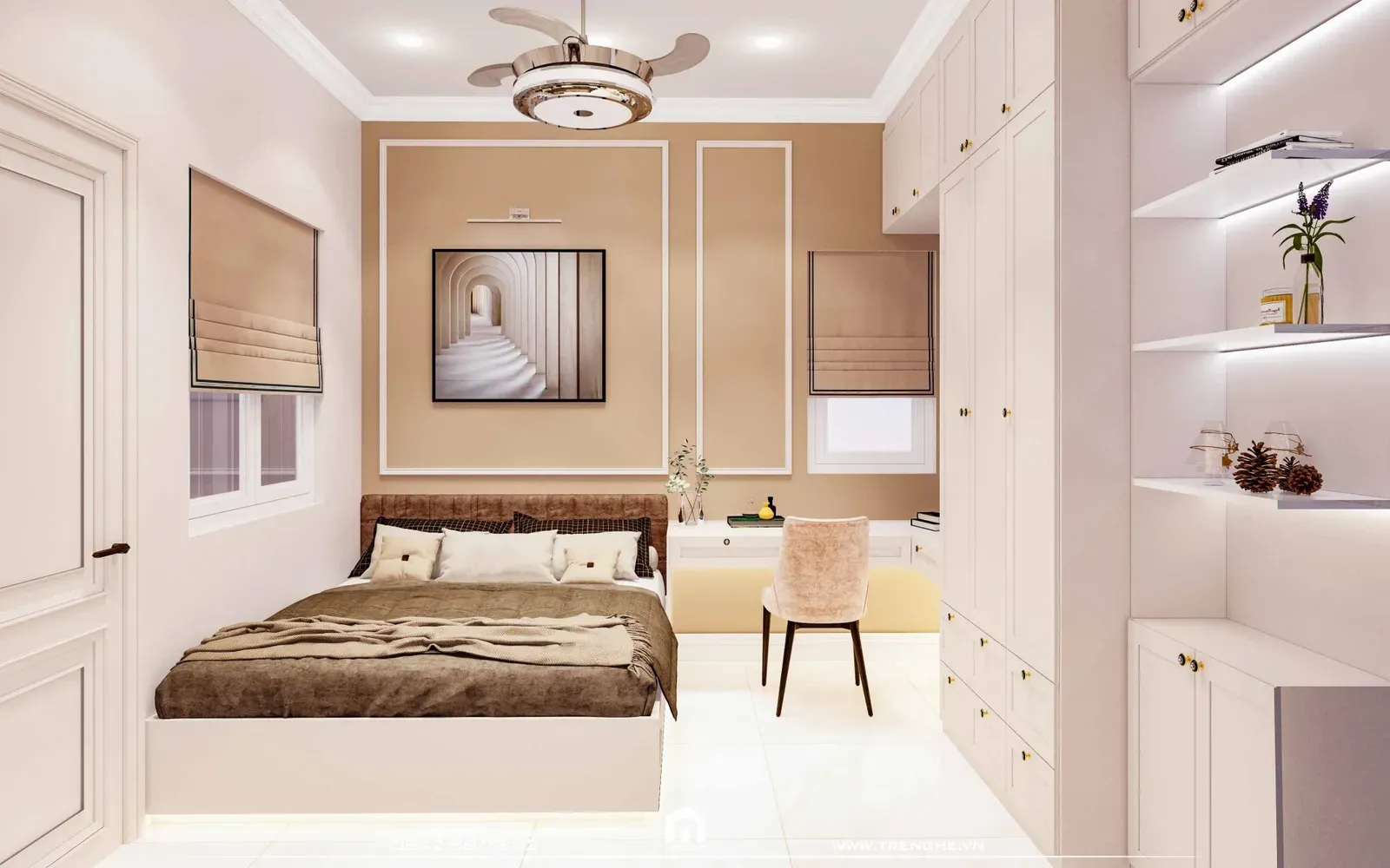 Tre Nghệ bố trí cửa sổ đảm bảo không gian phòng ngủ H’ House luôn thông thoáng