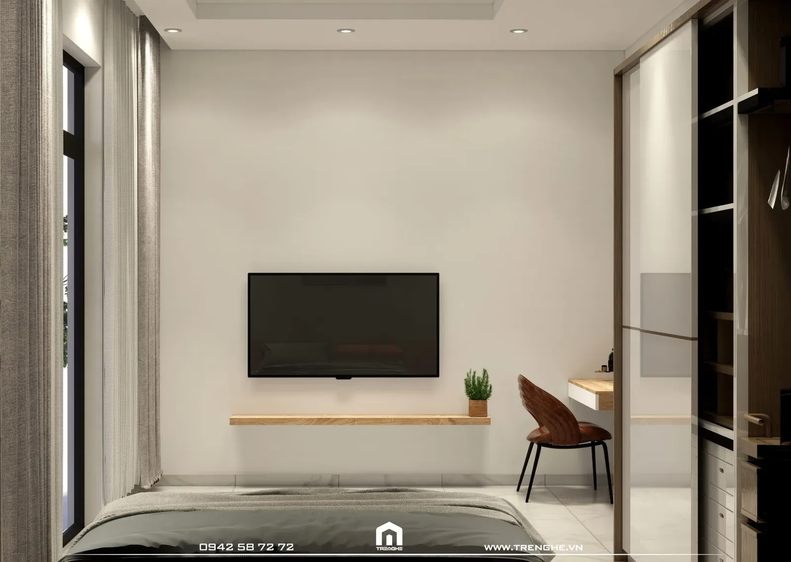Trang thiết bị tiện nghi trong phòng ngủ H’ House Chu Hải