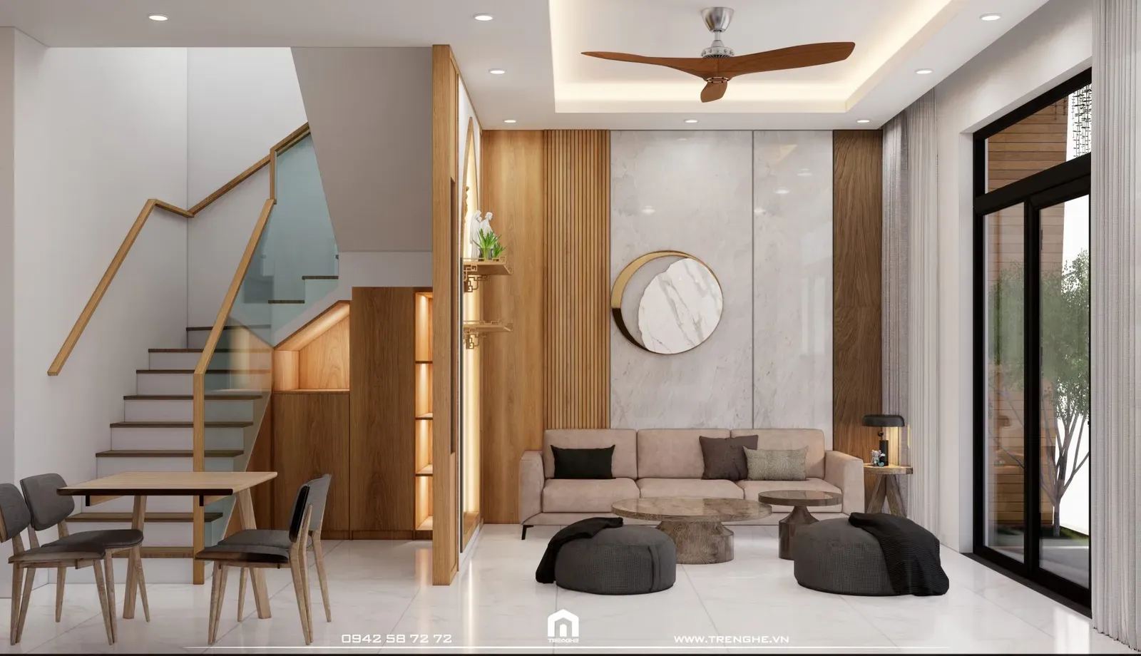 Thiết kế không gian phòng khách nhà phố H’ House Chu Hải