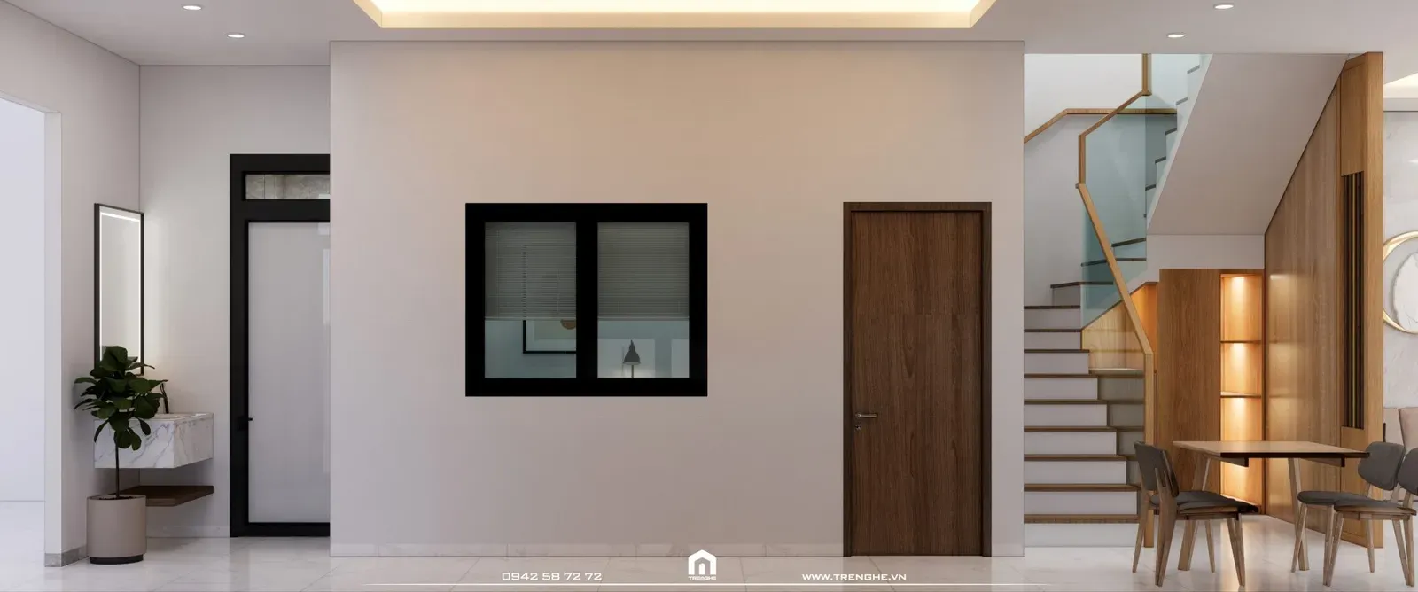 Đối diện gian bếp tại H’ House Chu Hải là phòng ngủ cho 2 bé