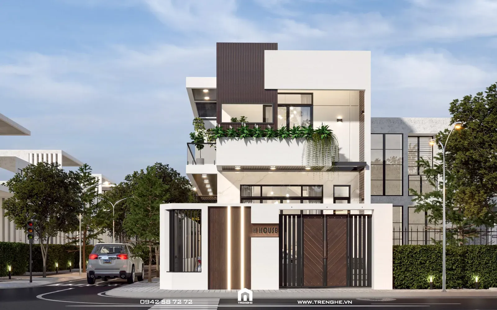 Phối cảnh mặt tiền nhà phố H’ House Chu Hải