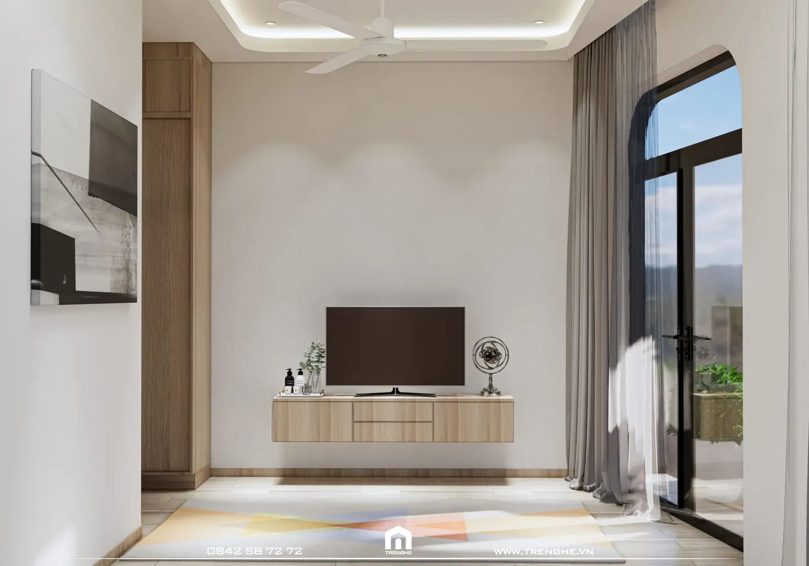 Trang thiết bị điện tử được Tre Nghệ lắp đặt tại phòng ngủ H’ House Vũng Tàu