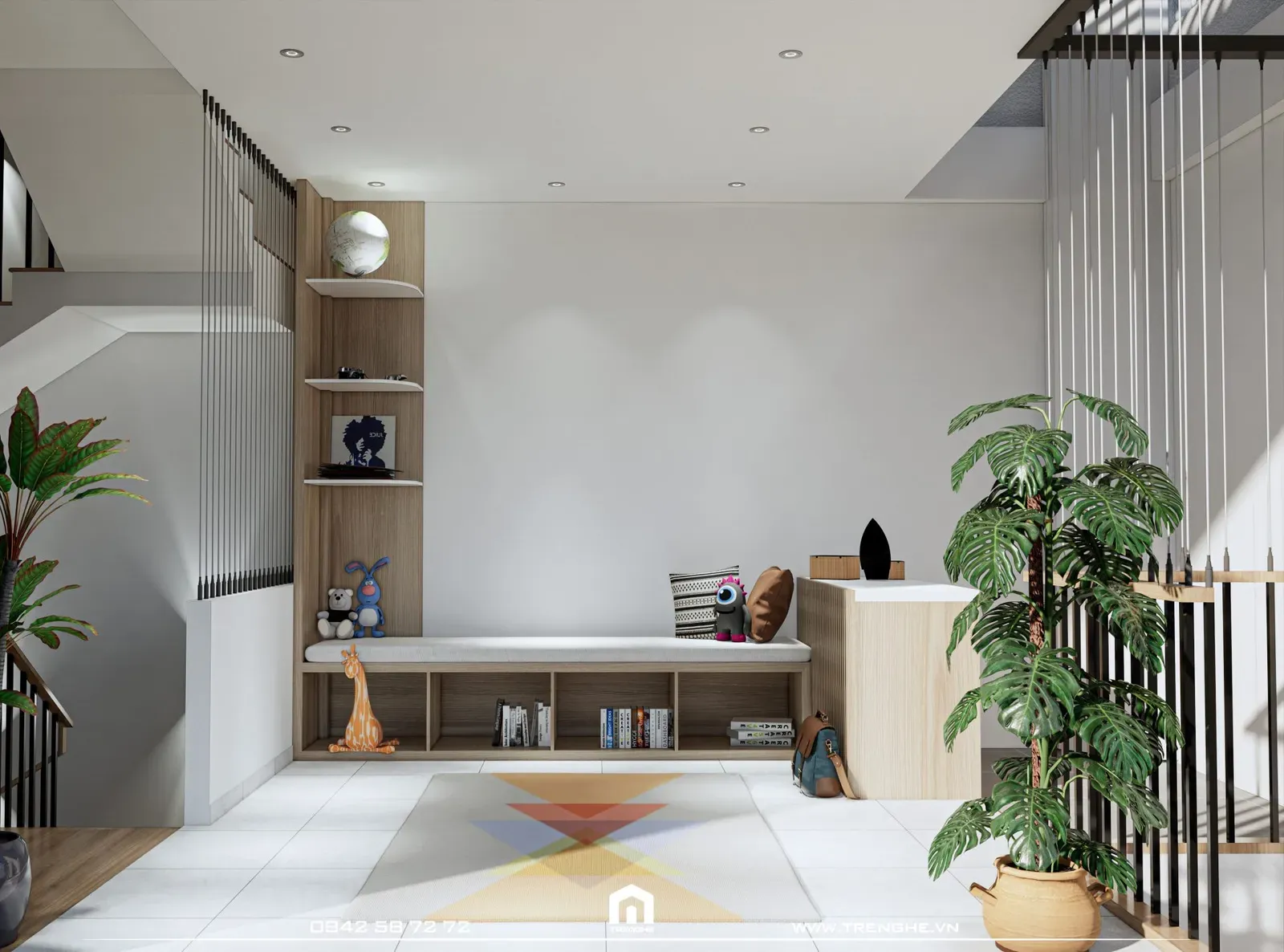 Khu đọc sách và thư giãn trên tầng 2 H’ House Vũng Tàu