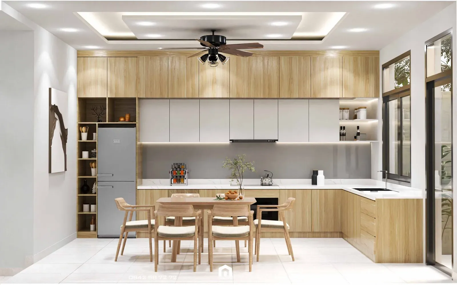 Khu vực bếp nấu tiện nghi tại nhà phố L’ House