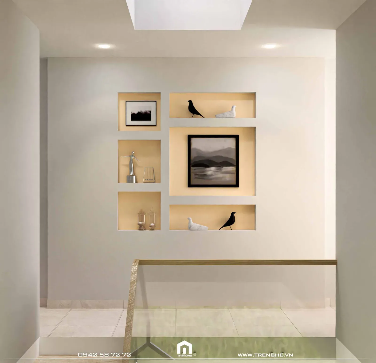 Thiết kế khu vực cầu thang tầng 2 tại nhà phố L’ House