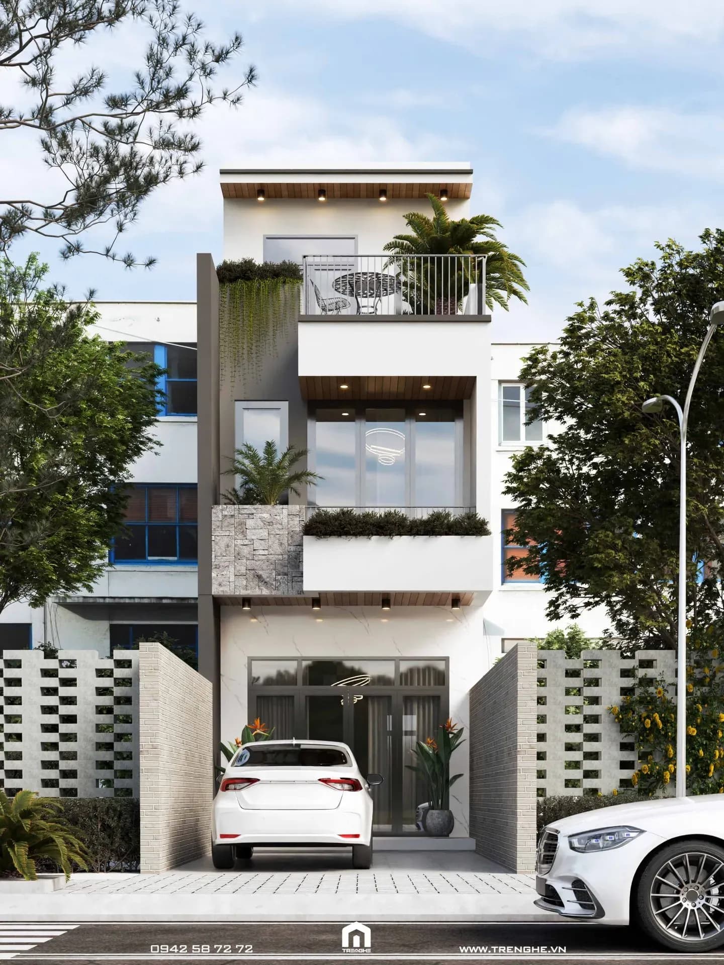 Phối cảnh nhà phố hiện đại L’ House