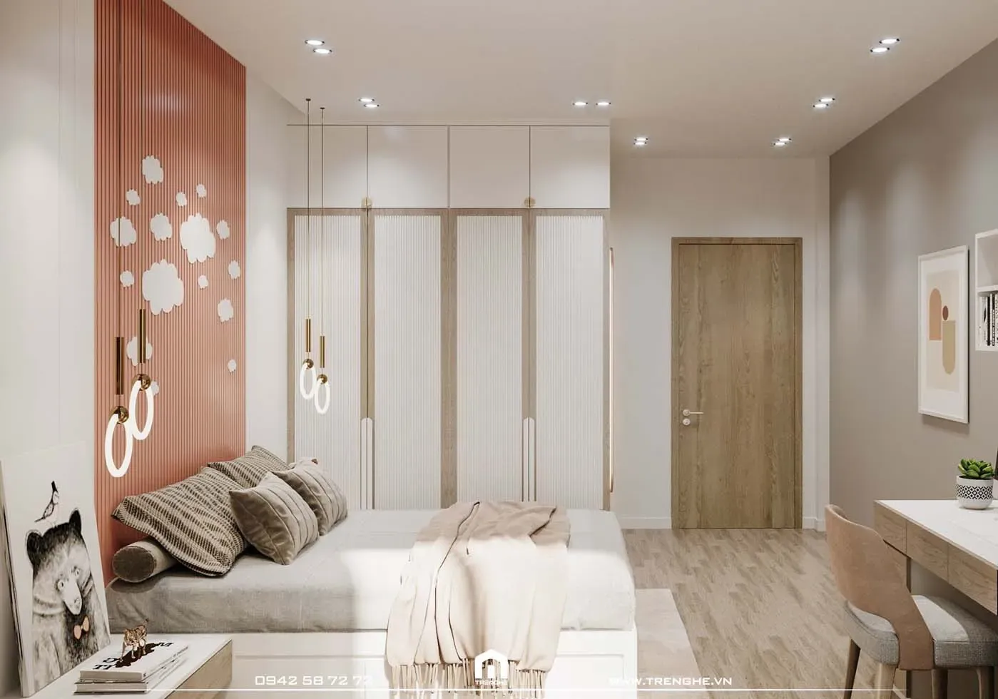 Không gian phòng ngủ L’ Villa ấm cúng và tiện nghi