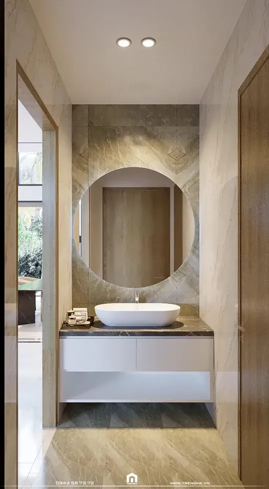 Khu vực vệ sinh tại không gian giải trí tầng trệt L’ Villa