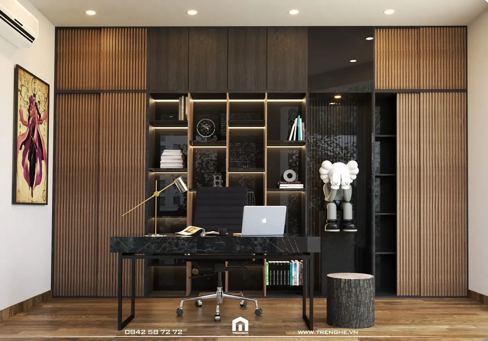 Phòng làm việc được thiết kế đậm nét hiện đại