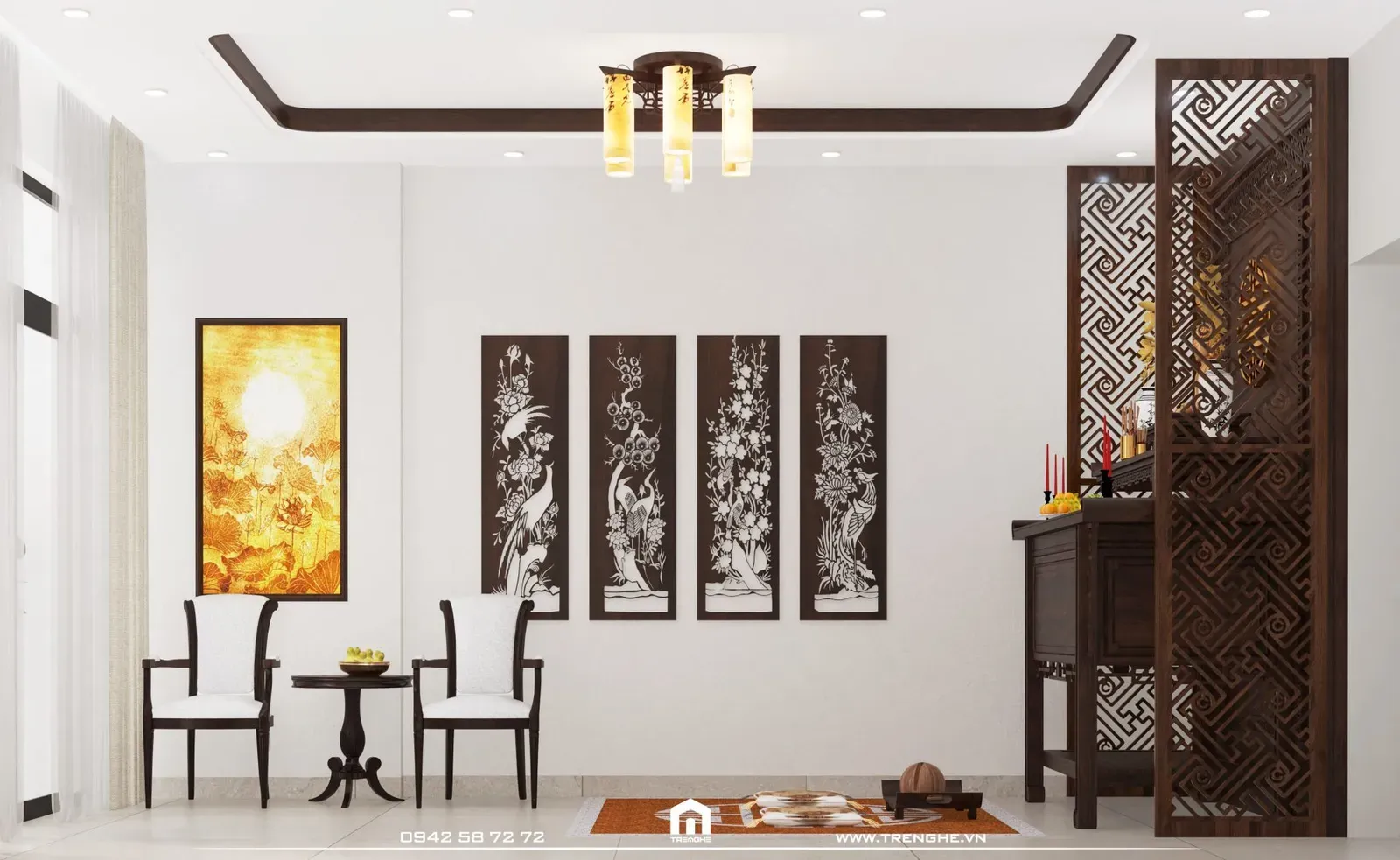 Tre Nghệ ưu tiên sử dụng vật liệu gỗ tự nhiên cho phòng thờ L’ House