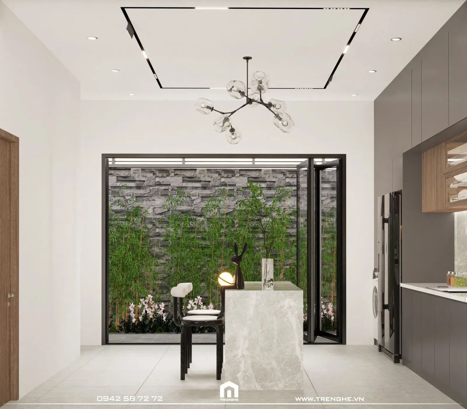 Đảo bếp mini tại L’ House
