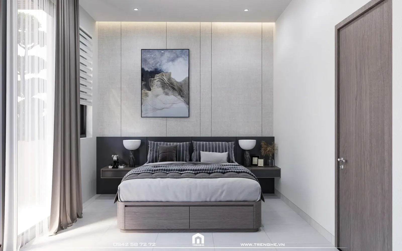 Phòng ngủ cho ông bà tràn ngập nguồn ánh sáng tự nhiên