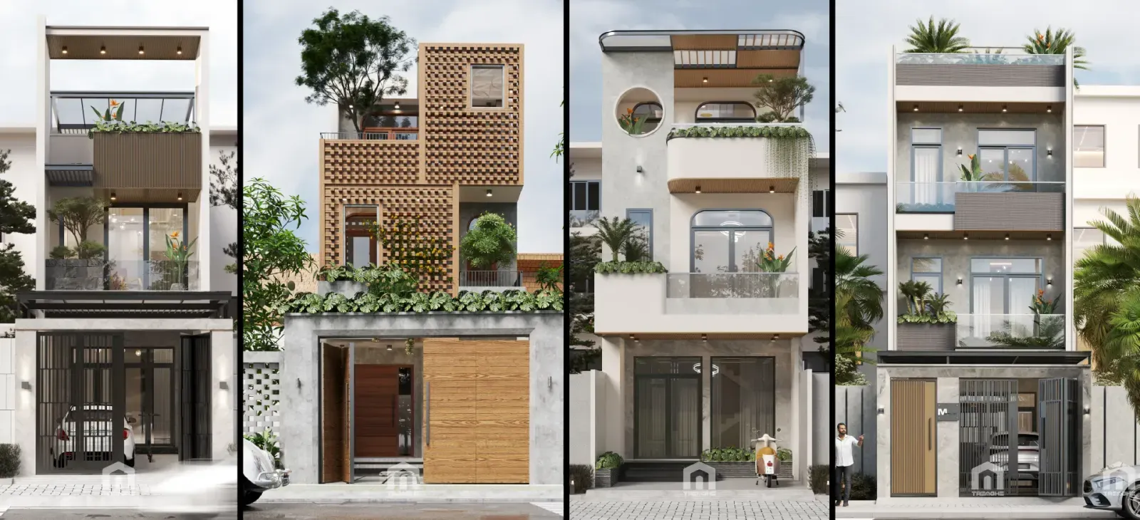 Thiết kế thi công nhà phố 2 tầng